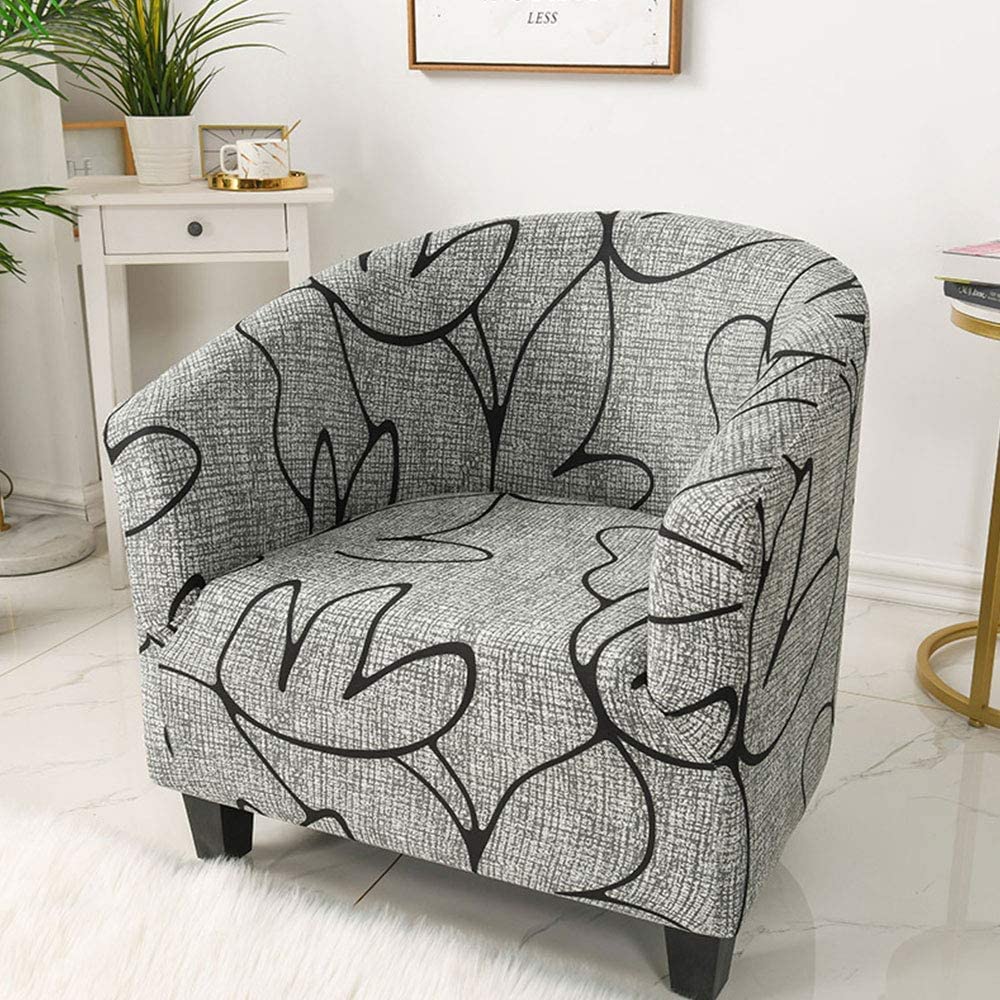 Stretchable Spandex Polyester Wingback Chair Slipcover - Washable Removable Club Chair Cover for Living Room, Bedroom & Office (#3)