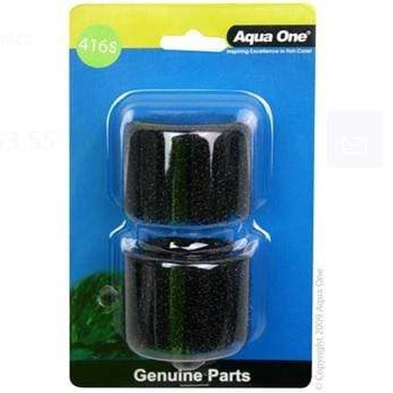 Aqua One Sponge Filter 30ppi 2-Pack for Aquariums - High Density Foam for Fish Tank Filtration (Model 416s/Moray 320/L/25416s) - Perfect for Freshwater & Saltwater Tanks, Shrimp Breeding, and Nano Aquariums
