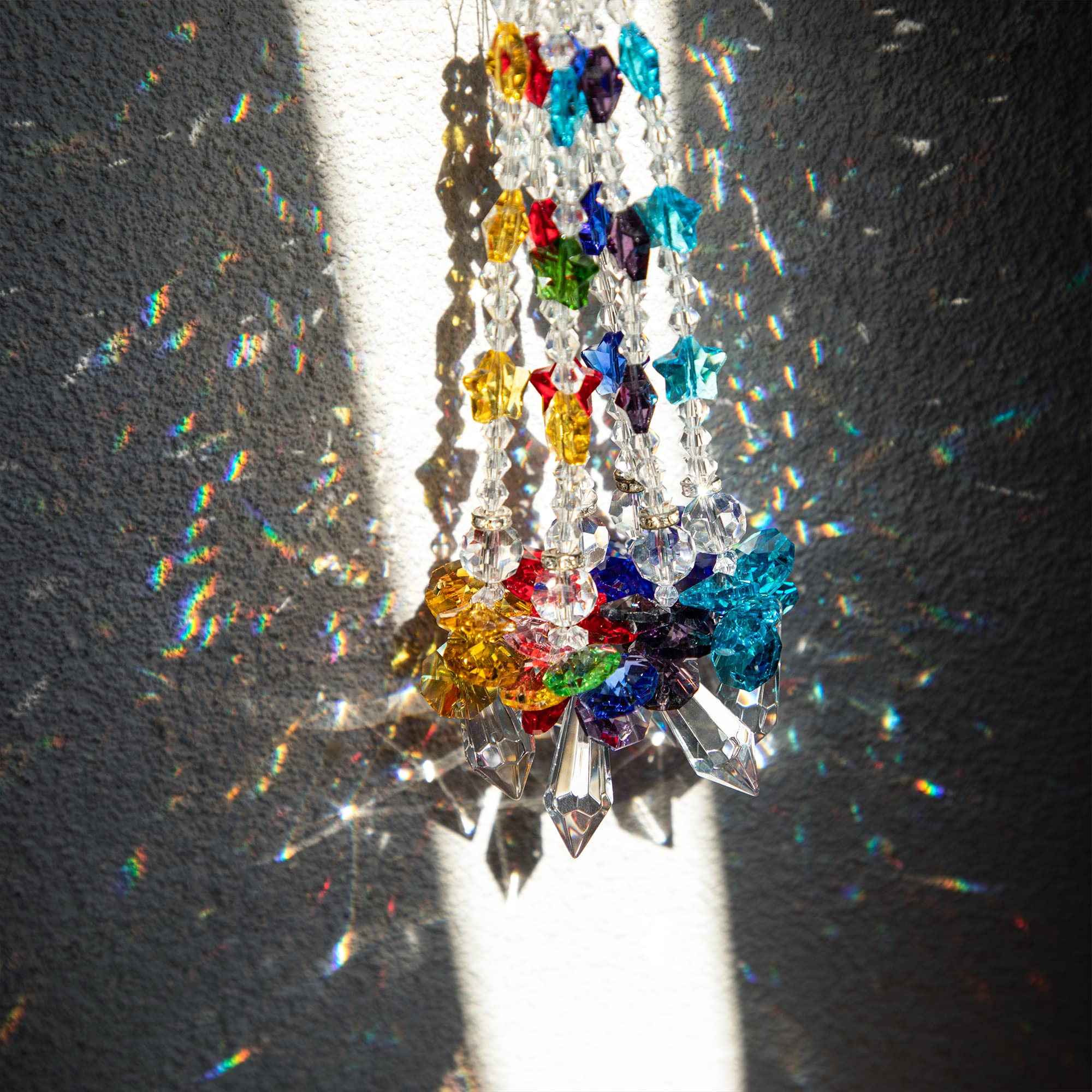 7-Piece Crystal Glass Guardian Angel Rainbow Maker Sun Catcher Set - Handmade Suncatchers for Windows, Gifts & Home Decor - Create Stunning Rainbows in Your Living Room, Bedroom or Garden
