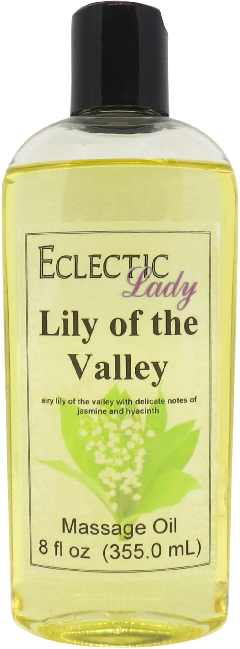 Lily of the Valley Massage Oil - 8 oz with Sweet Almond & Jojoba Oil | Preservative-Free Aromatherapy Oil for Relaxation & Stress Relief | Perfect for Couples Massage, Spa Nights & Self-Care Routines