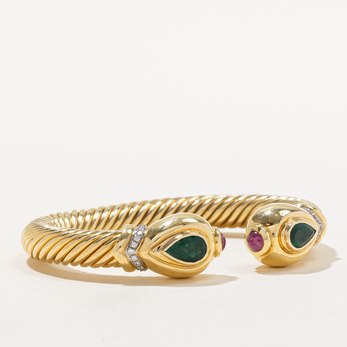 Multi Gemstone Open Bangle Bracelet - 4.41 Carat Total Weight (CTW) - Size 6-7 - Elegant Jewelry for Women's Daily Wear & Special Occasions
