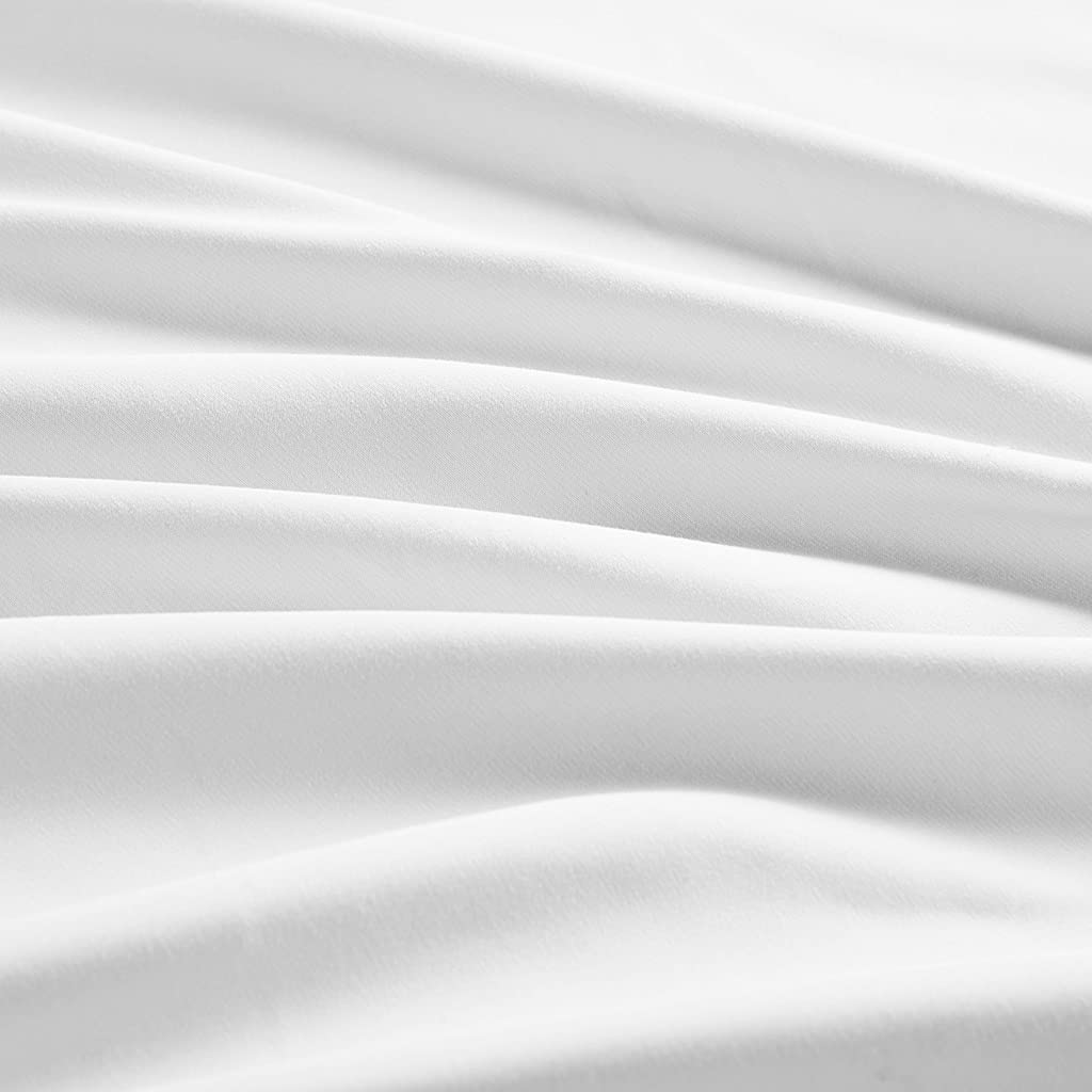 NHNHN Deep Pocket Fitted Sheet - Queen Size Soft Microfiber Bed Sheet - Wrinkle, Shrink & Fade Resistant - Easy Care Machine Washable - Perfect for Women, Teens & Kids Bedrooms (White) - Ideal for Guest Rooms, Dorms & Cozy Home Decor