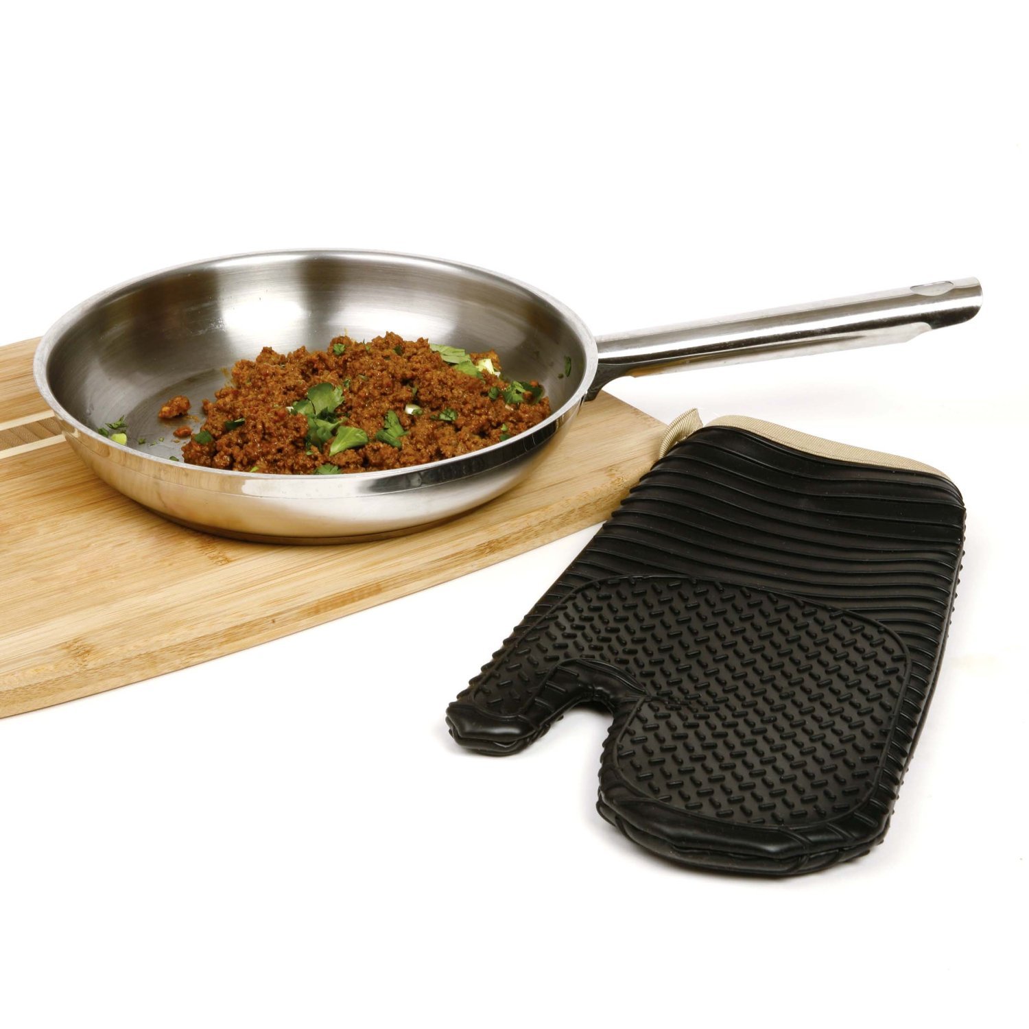 Norpro Heat-Resistant Silicone & Fabric Oven Mitts - Best for Baking, Grilling, Cooking & Kitchen Safety - Perfect for BBQ, Roasting & Handling Hot Pans