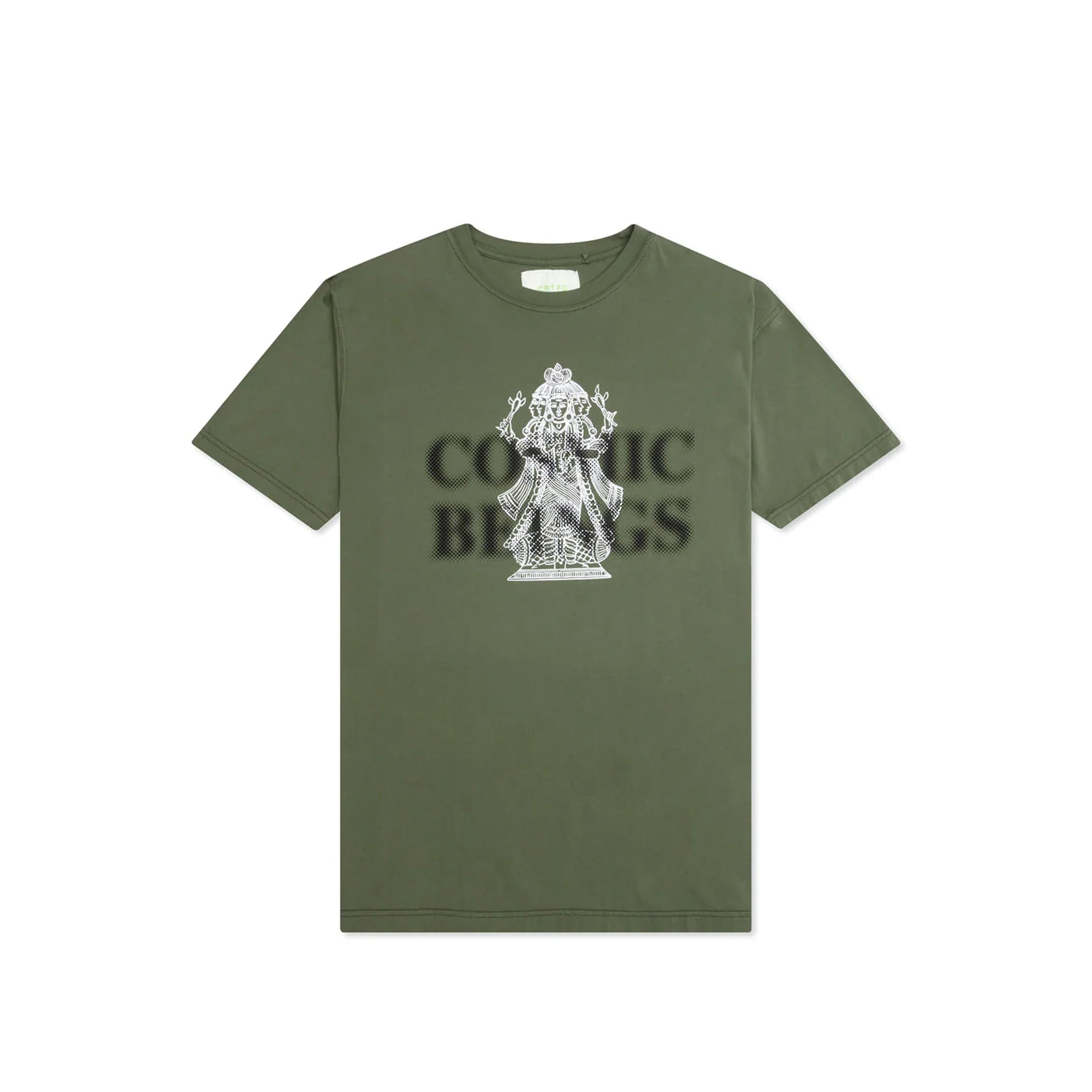 COSMIC BEINGS Olive Green T-Shirt - Soft Cotton Casual Tee for Men & Women | Perfect for Streetwear, Lounge & Everyday Wear