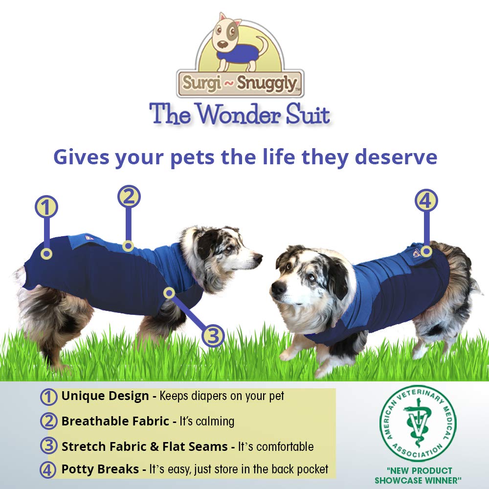 Premium Dog Diaper Cover for Female & Male Dogs - Breathable American Textile with Wrap-Around Leg Design for Perfect Fit (Size BB 2XL DK) - Ideal for Incontinence, Heat Cycles & Post-Surgery Protection