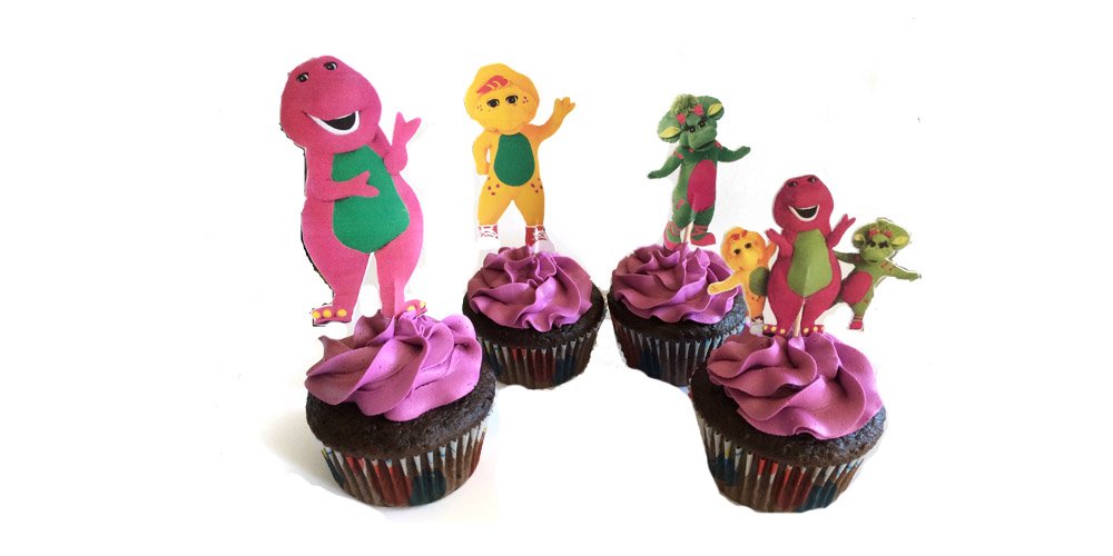 Barney Cupcake Toppers - Fun Cartoon Dinosaur Decorations for Birthday Cakes, Baby Showers & Party Desserts | Perfect for Kids' Birthday Parties & Themed Events