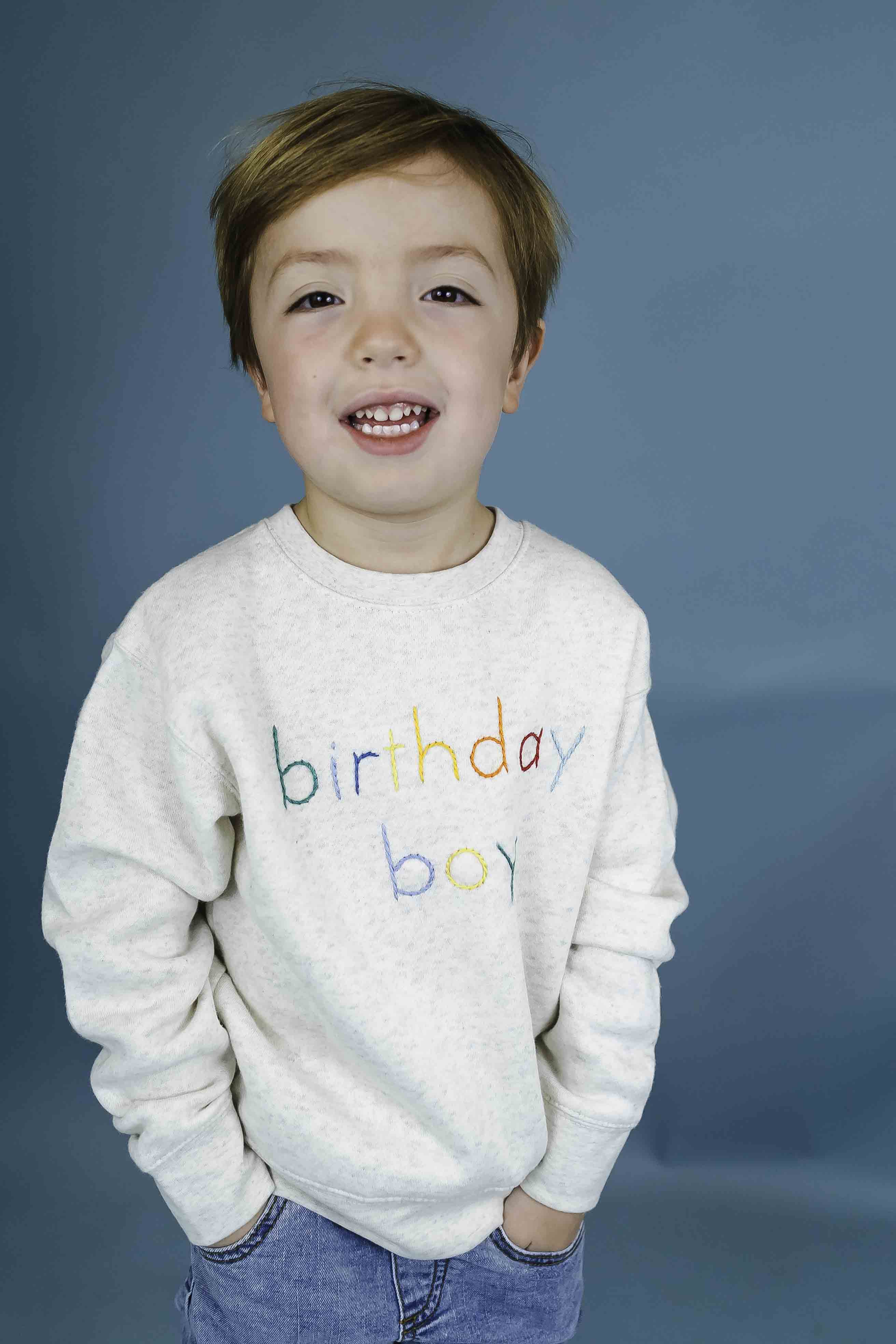 Adorable Embroidered Birthday Boy Sweater for Toddlers - Soft Cotton Crewneck Pullover for 1-3 Year Olds - Perfect for Birthday Parties, Photo Shoots & Special Occasions