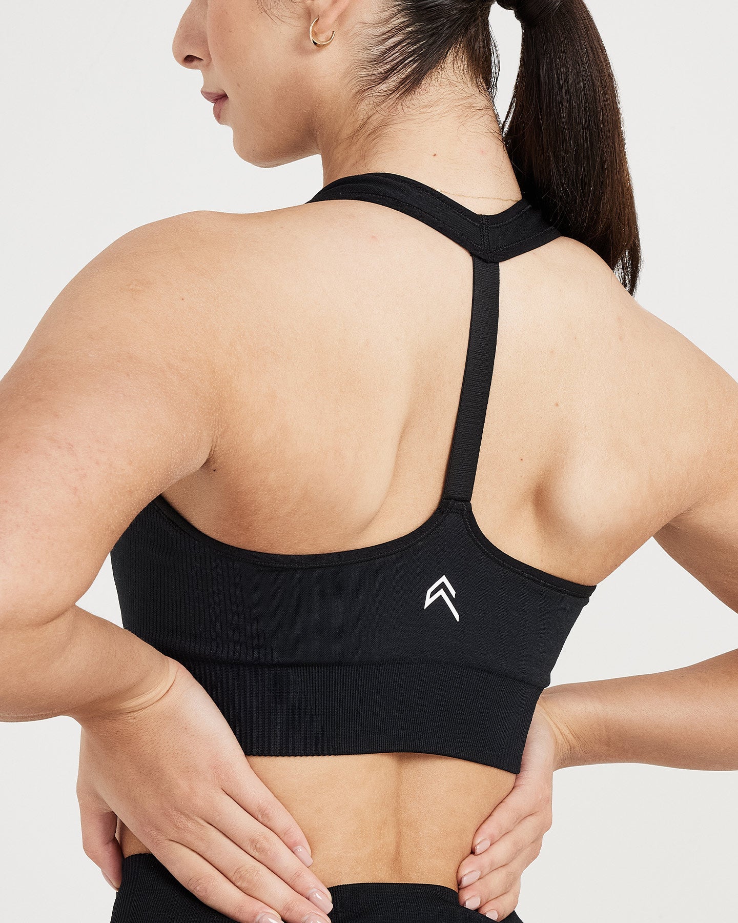 Classic Seamless 2.0 V Neck Bralette for Women - Comfortable Wireless Bra in Black Marl | Perfect for Yoga, Lounge & Everyday Wear