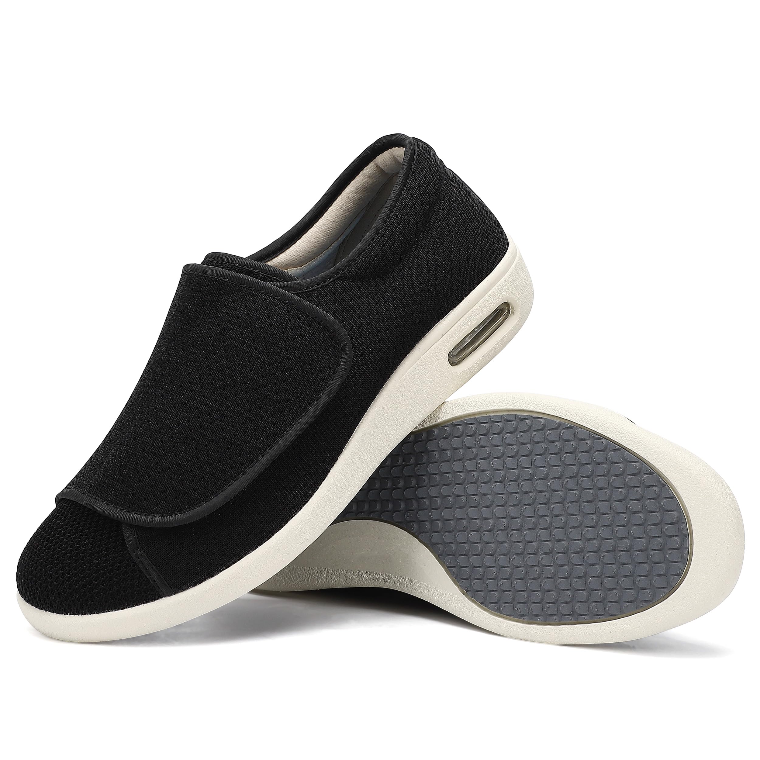 **Diabetic Shoes for Men with Wide Width - Adjustable Closure, Lightweight & Breathable Sneakers for Elderly - Ideal for Swollen Feet, Walking & Edema Relief - Perfect for Daily Wear, Exercise & Comfort**