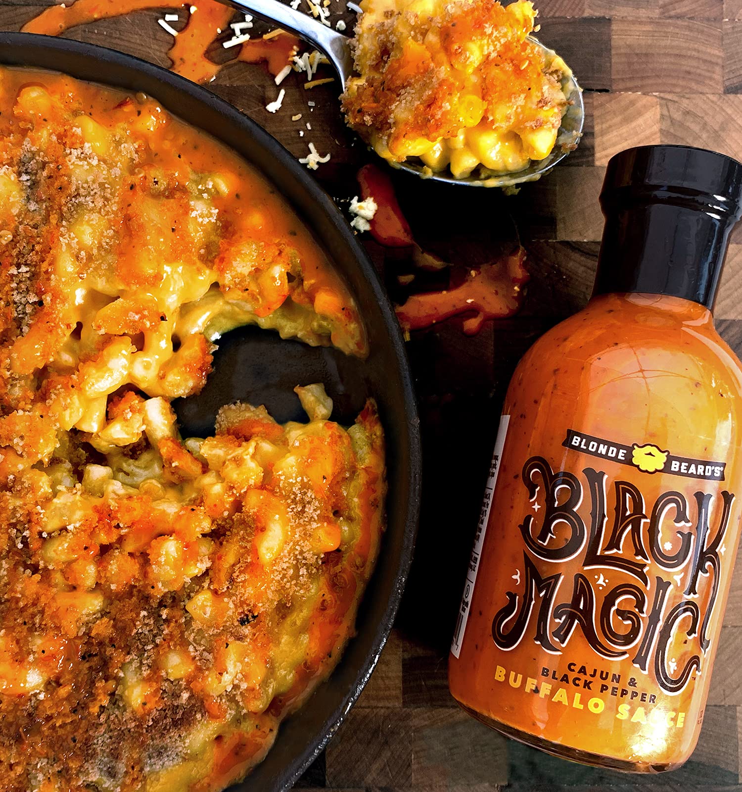 Blonde Beard's Buffalo Sauce Flight - 4 Pack Hot Sauce Sampler with Chicken & Waffles, IPA Buffalo, Black Magic & Holy Hell (Mild to Extra Hot) - Perfect for Wings, Burgers, Pizza & Dips (4 x 12 fl oz Bottles) - Spicy Gourmet Sauce Gift Set
