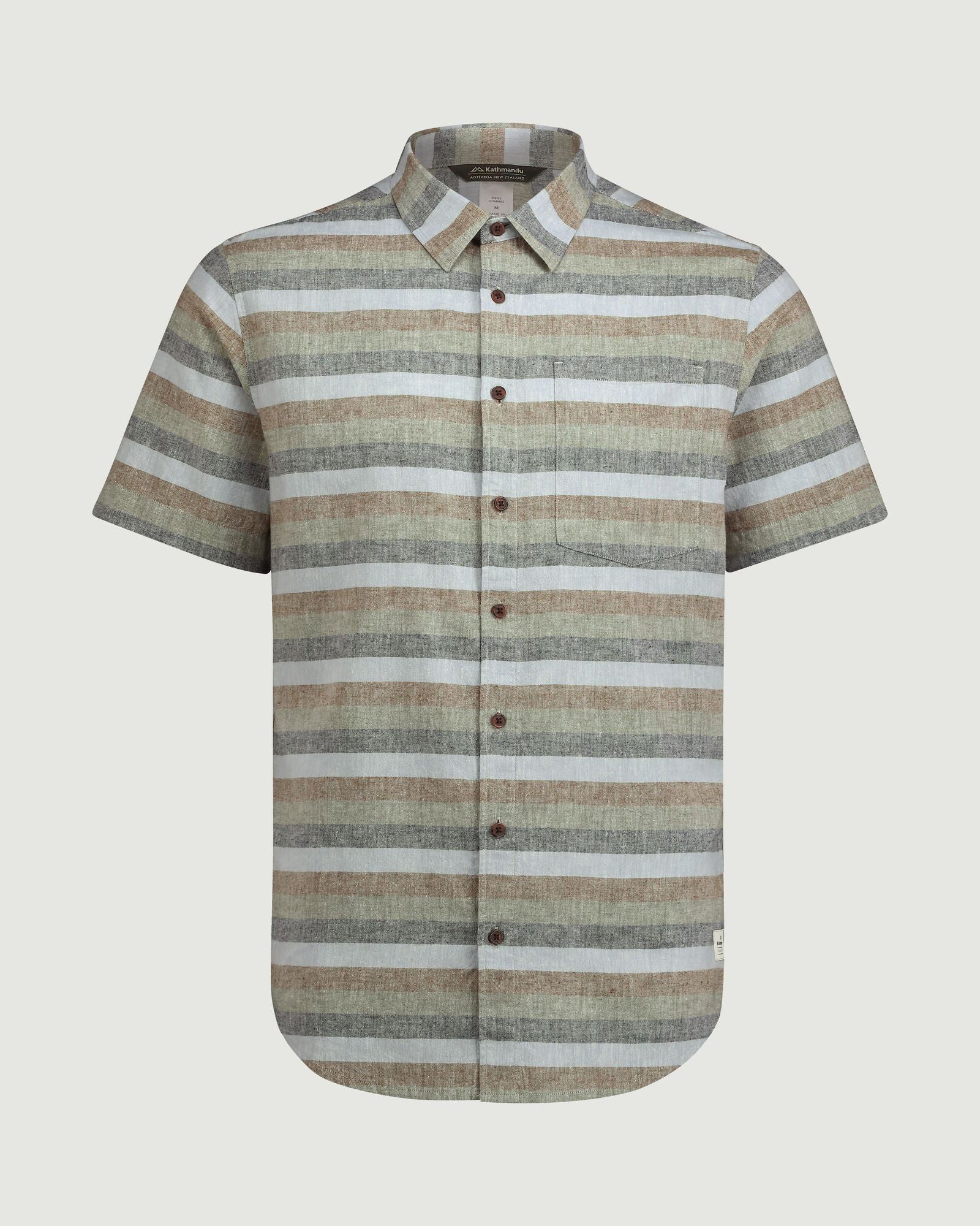 Men's Flaxton Short Sleeve Button Down Shirt - Ripple Night Stripe Casual Wear for Summer Outdoor Activities & Business Casual Office Attire