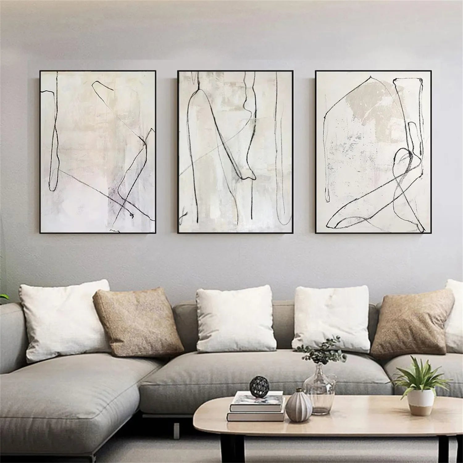 Abstract Painting Set of 3 - Modern Wall Art Canvas Prints for Living Room, Bedroom & Office Decor #AB210 | Perfect for Home Styling and Gift Giving