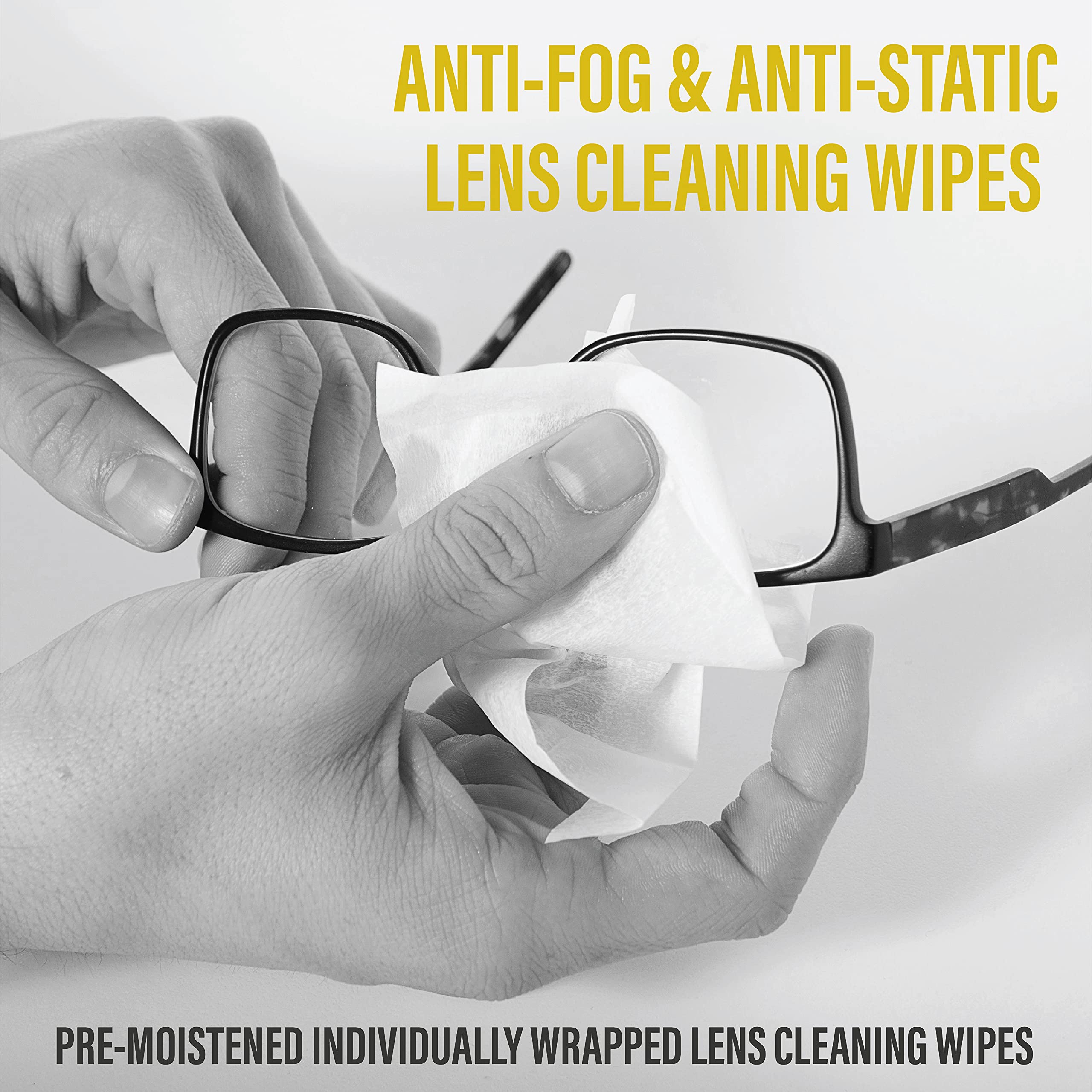 Premium Lens Cleaning Wipes - 100 Count | Pre-Moistened, Silicone-Free Microfiber Towels for Glasses, Screens & Optics | Anti-Fog, Scratch-Free Cleaning for Eyewear, Smartphones, Laptops, Cameras & Watches | Perfect for Office, Travel & Home Use
