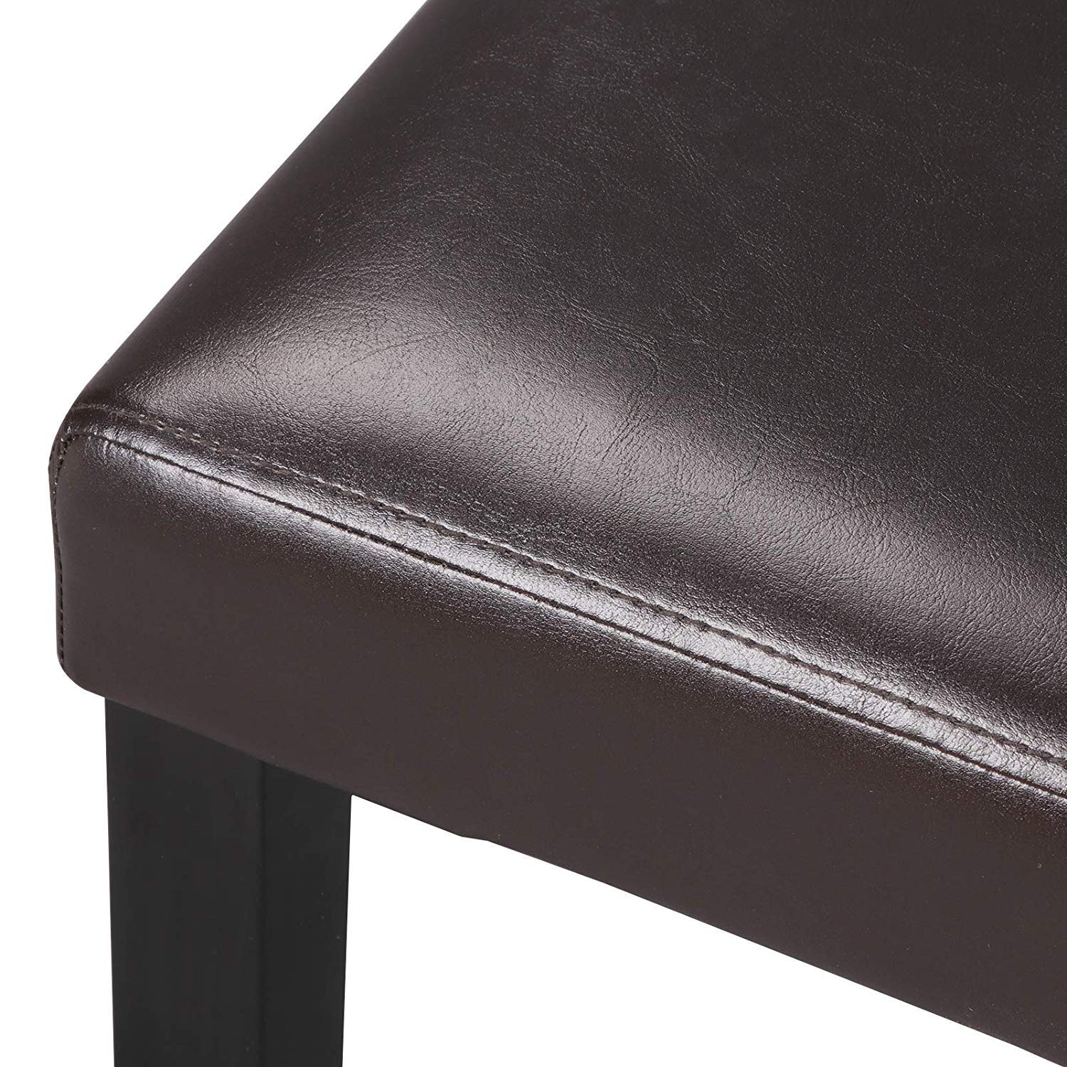 Solid Wood Leatherette Padded Dining Chairs Set of 2 - Modern Kitchen & Dining Room Parson Chairs for Home, Restaurant, and Office Use
