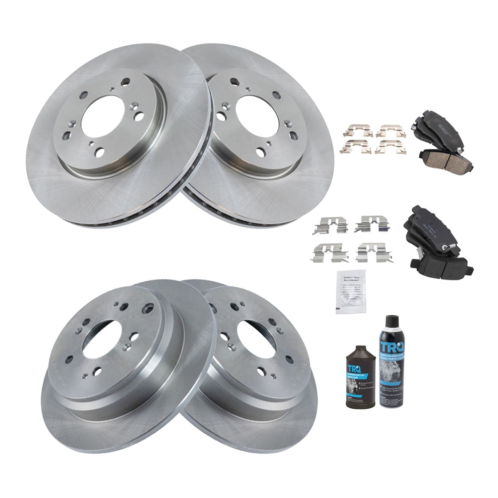 High-Performance Front & Rear Ceramic Brake Pads & Rotors Kit for 2005-2010 Honda Odyssey - Includes Brake Chemical Kit - Smooth Stopping Power for City Driving & Highway Commutes