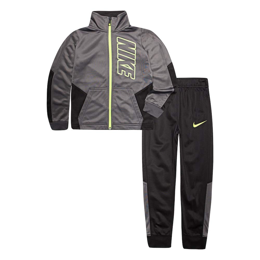 Nike Kids Baby Boy's Color Block Full Zip Hoodie & Jogger Pants 2-Piece Track Set (Toddler) - Comfortable Athletic Outfit for Playtime, School & Outdoor Activities