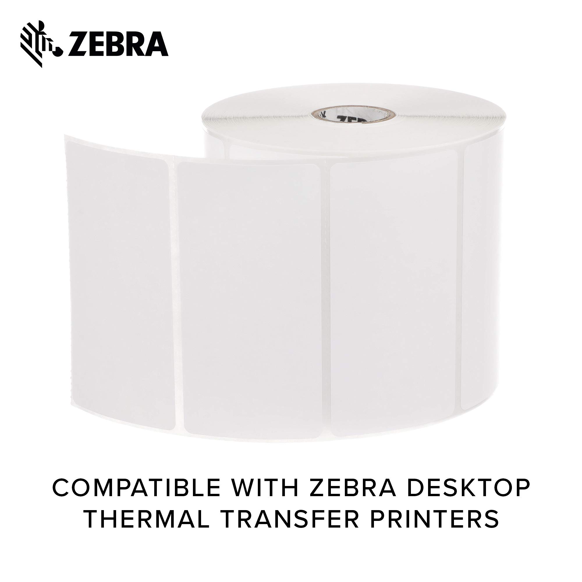 Zebra 4x2 Inch Thermal Transfer Paper Labels - Z-Perform 2000T Permanent Adhesive Shipping Labels (1 Inch Core, 6 Rolls) - Ideal for Warehouse, Logistics & Package Labeling - Model 10031651SP
