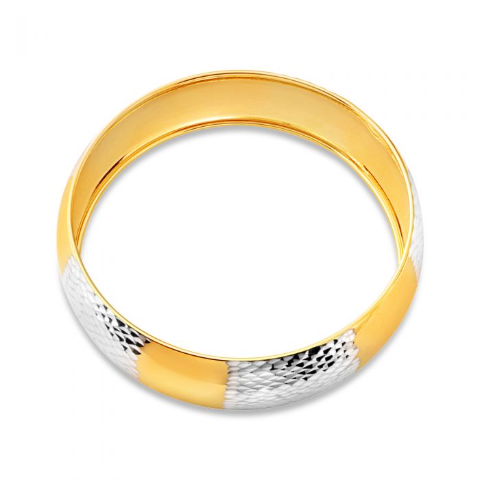 9ct Gold Filled Diamond Cut Wide Bangle Bracelet for Women - Elegant Stackable Jewelry for Parties, Weddings & Everyday Wear