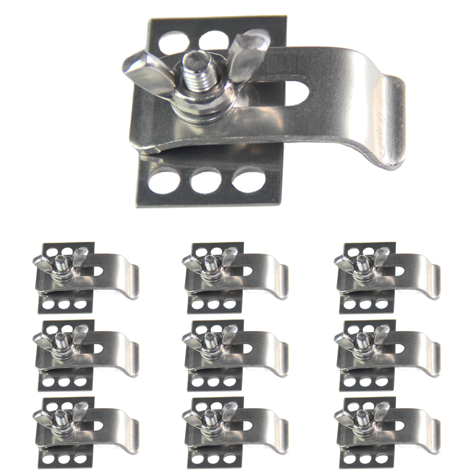 10 Pack 304 Stainless Steel Undermount Sink Clips - Heavy Duty Kitchen Sink Brackets & Bathroom Sink Supports - Rustproof Sink Mounting Hardware for Secure Installation (Epoxy Not Included) - Perfect for DIY Kitchen Renovation & Bathroom Remodeling Projects