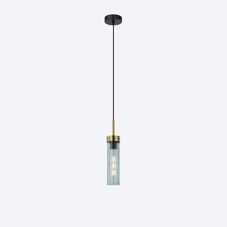 Georgia Glass Ribbed Pendant Light - Elegant Handmade Glass Ceiling Fixture for Dining Room, Kitchen Island & Bedroom Lighting