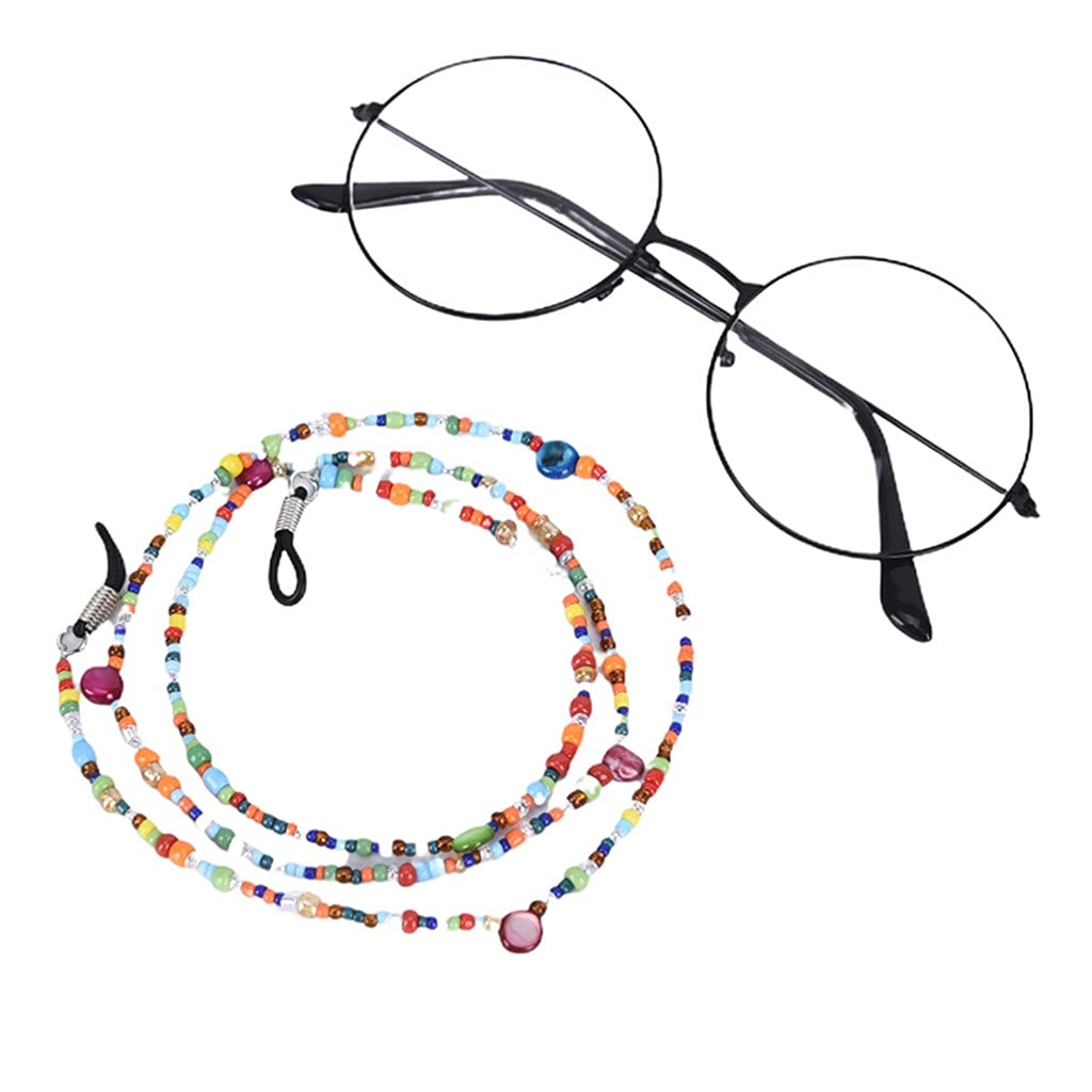 Fashion Women's Colorful Pearl Beaded Sunglasses Chain Strap - Eyeglass Lanyard Cord Holder for Reading Glasses & Sun Protection Accessories - Perfect for Beach, Pool, and Outdoor Activities