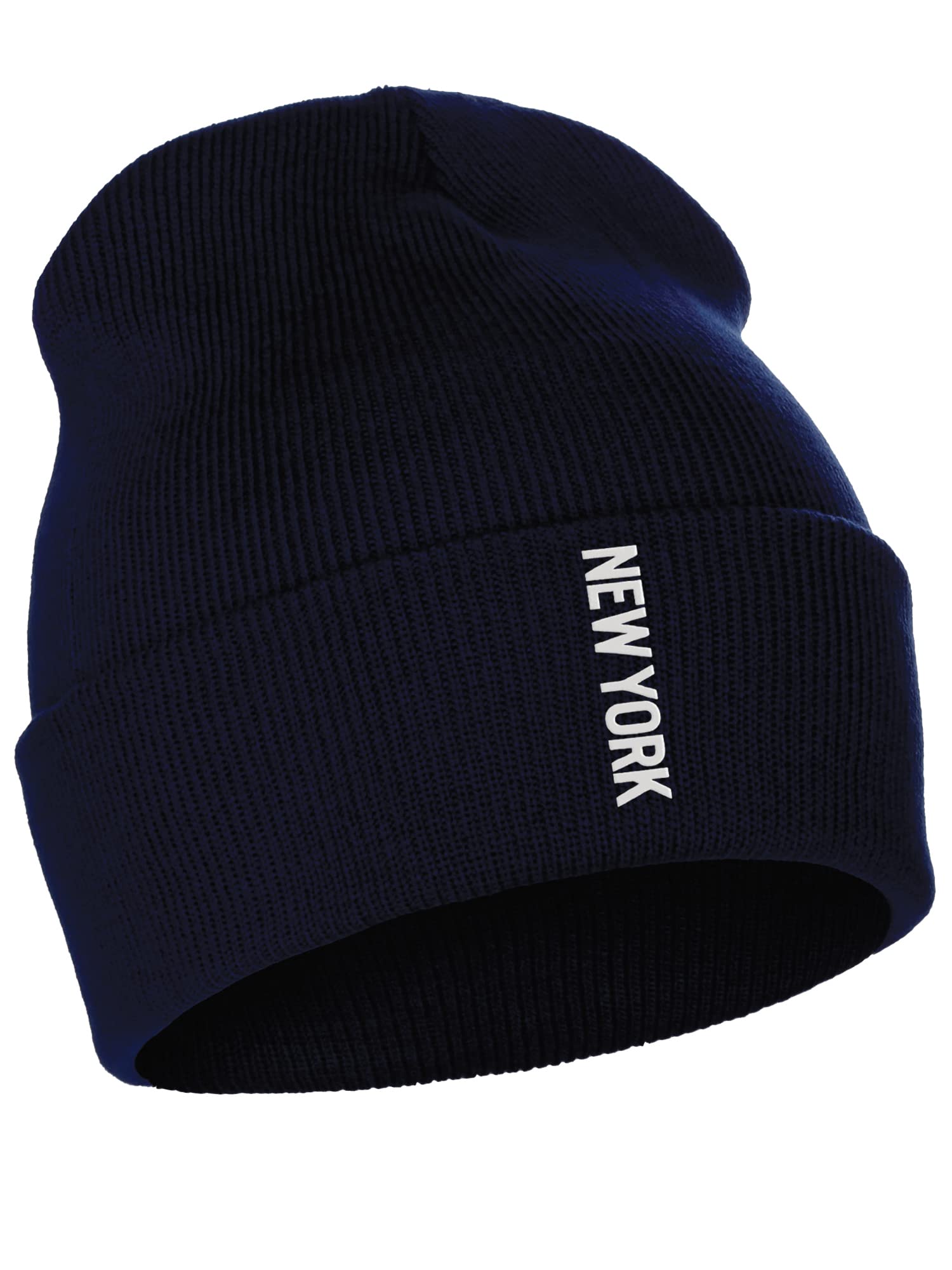 Daxton Vertical USA Cities Cuffed Beanie - Winter Knit Hat & Skully Cap for Men & Women - Warm Unisex Beanie for Outdoor Activities, Skiing, Snowboarding & Casual Wear