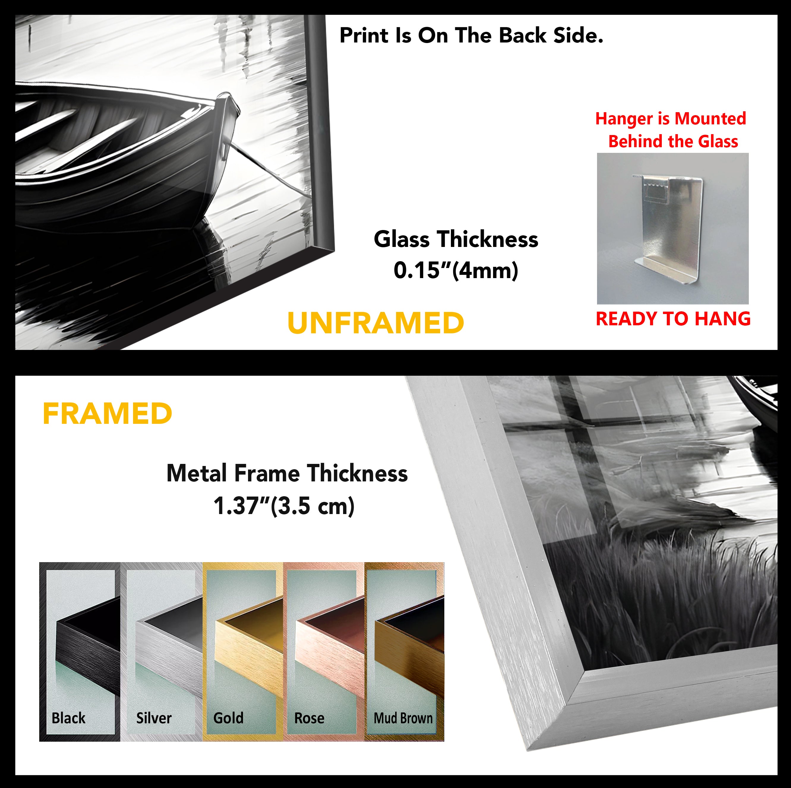 Stunning Black & White Nature Landscape Glass Wall Art - Elegant Home & Office Decor for Living Room, Bedroom, or Office Space