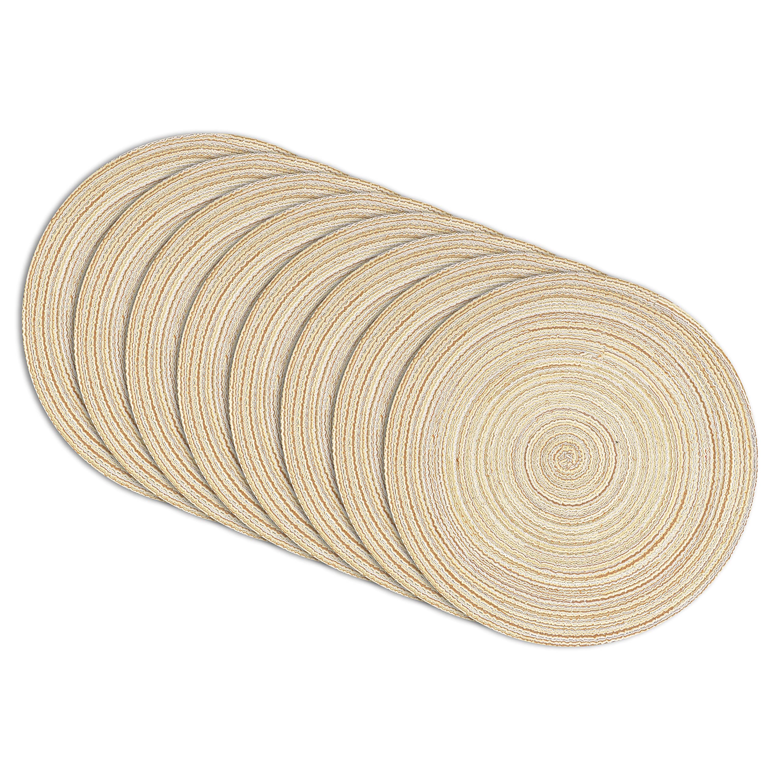 myHomeBody Round Woven Placemats Set of 8 - 14.8