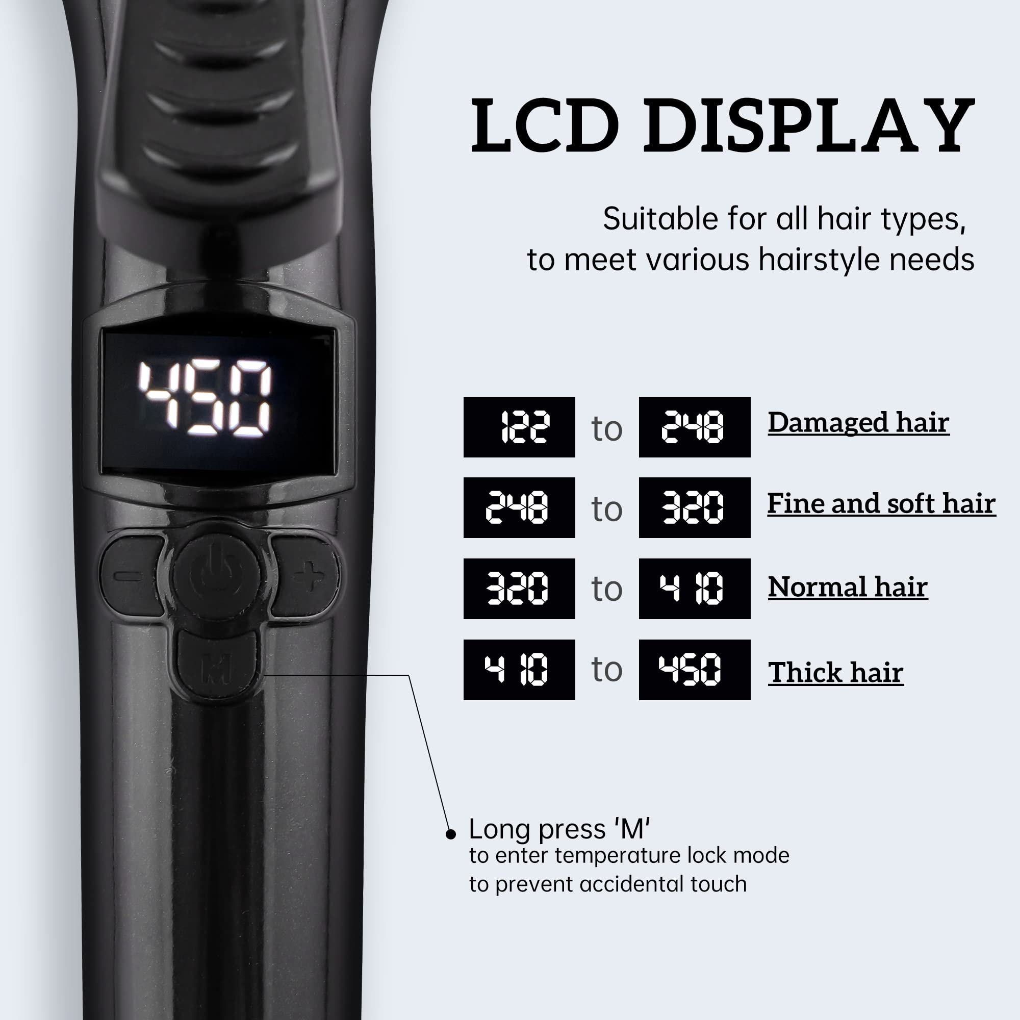 VAGARY 1.25 Inch Long Barrel Curling Iron with EU Adapter - Bio Ionic Hair Curler for Beach Waves & Salon-Quality Styling - Perfect for Wedding, Party & Everyday Hairstyles