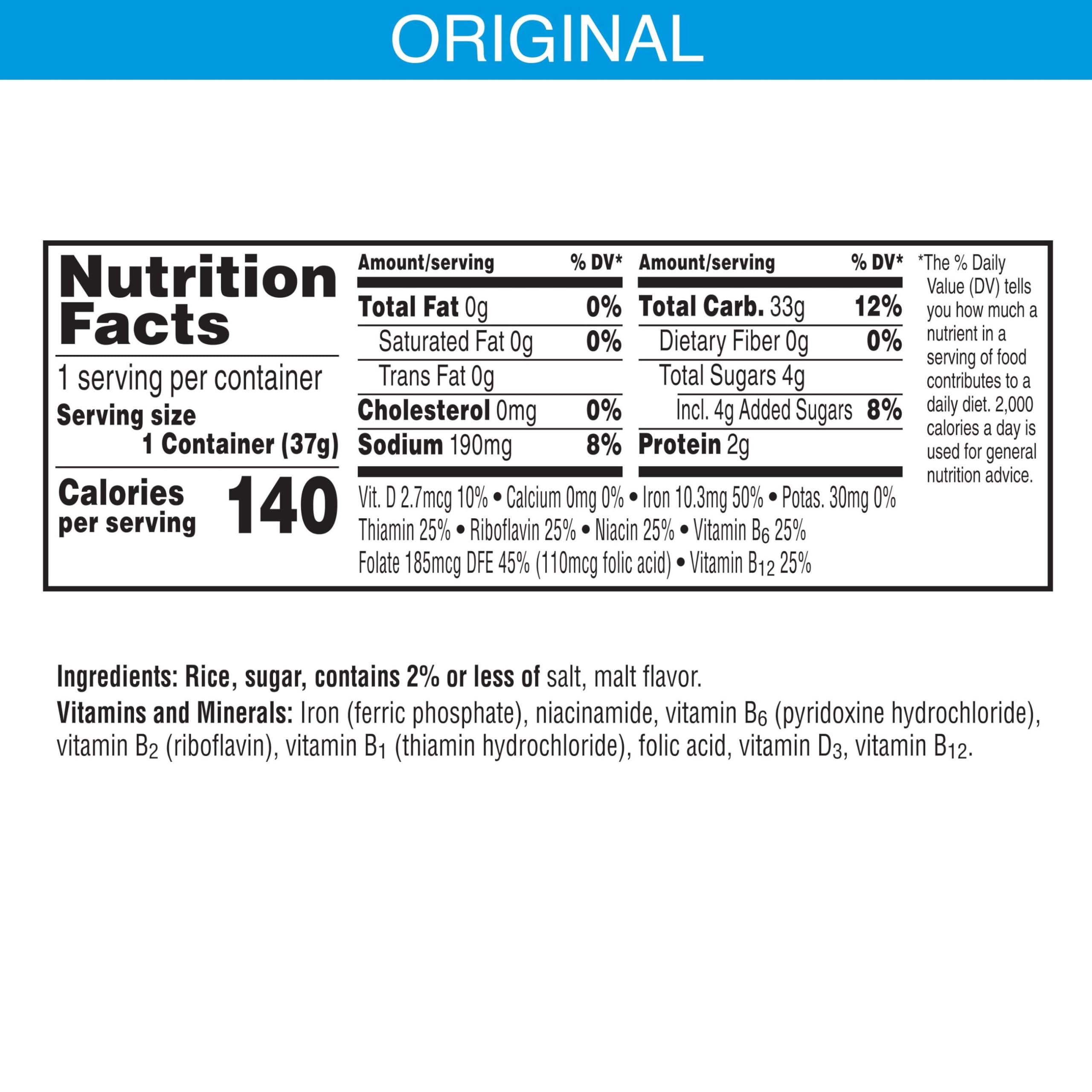 Kellogg's Rice Krispies Breakfast Cereal Cups - Original Flavor, 15.6oz (12 Pack) | Convenient On-The-Go Snacks for Kids, School Lunches & Office Breakfast | Crunchy Rice Cereal in Portable Single-Serve Cups