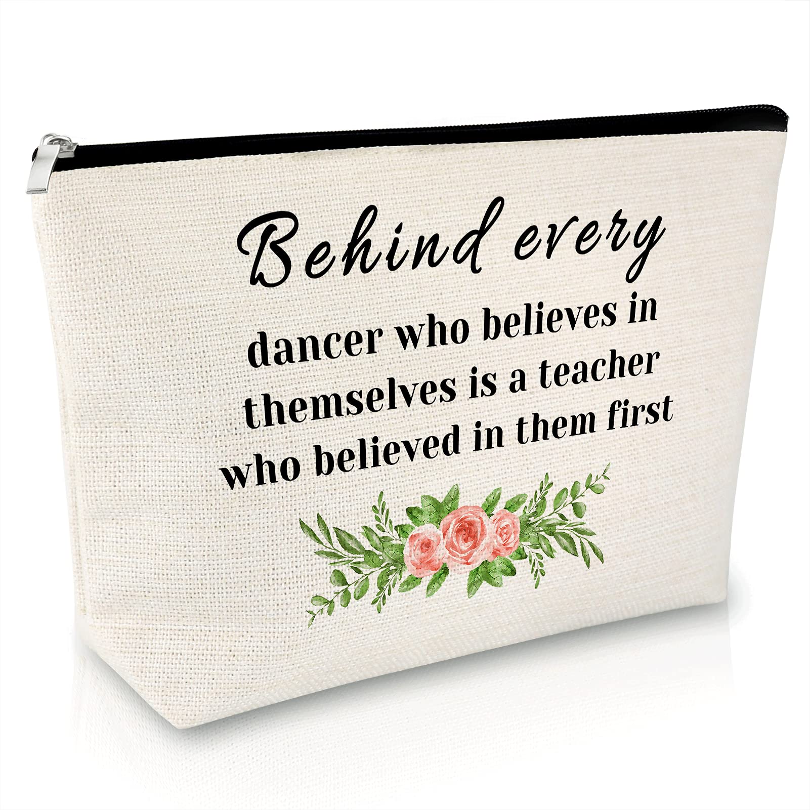 **Sfodiary Best Dance Teacher Gift - Elegant Makeup Bag for Women, Thank You Gift for Her, Birthday Gift for Friend, Cosmetic Bag, Retirement Gift, Christmas Gift, Travel Cosmetic Pouch - Perfect for Dance Classes, Travel & Daily Use**