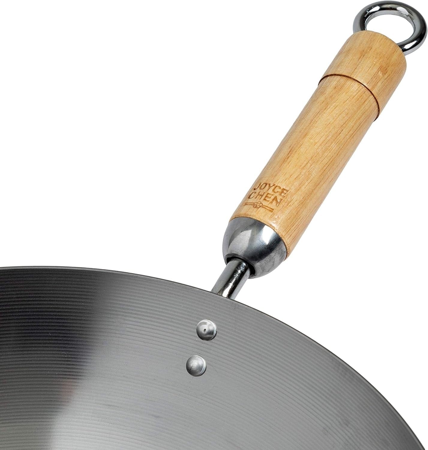 Joyce Chen 14-Inch Flat Bottom Carbon Steel Wok - Professional Chinese Stir Fry Pan for High Heat Cooking - Perfect for Home Chefs & Restaurant-Style Stir-Frying, Sautéing & Deep Frying