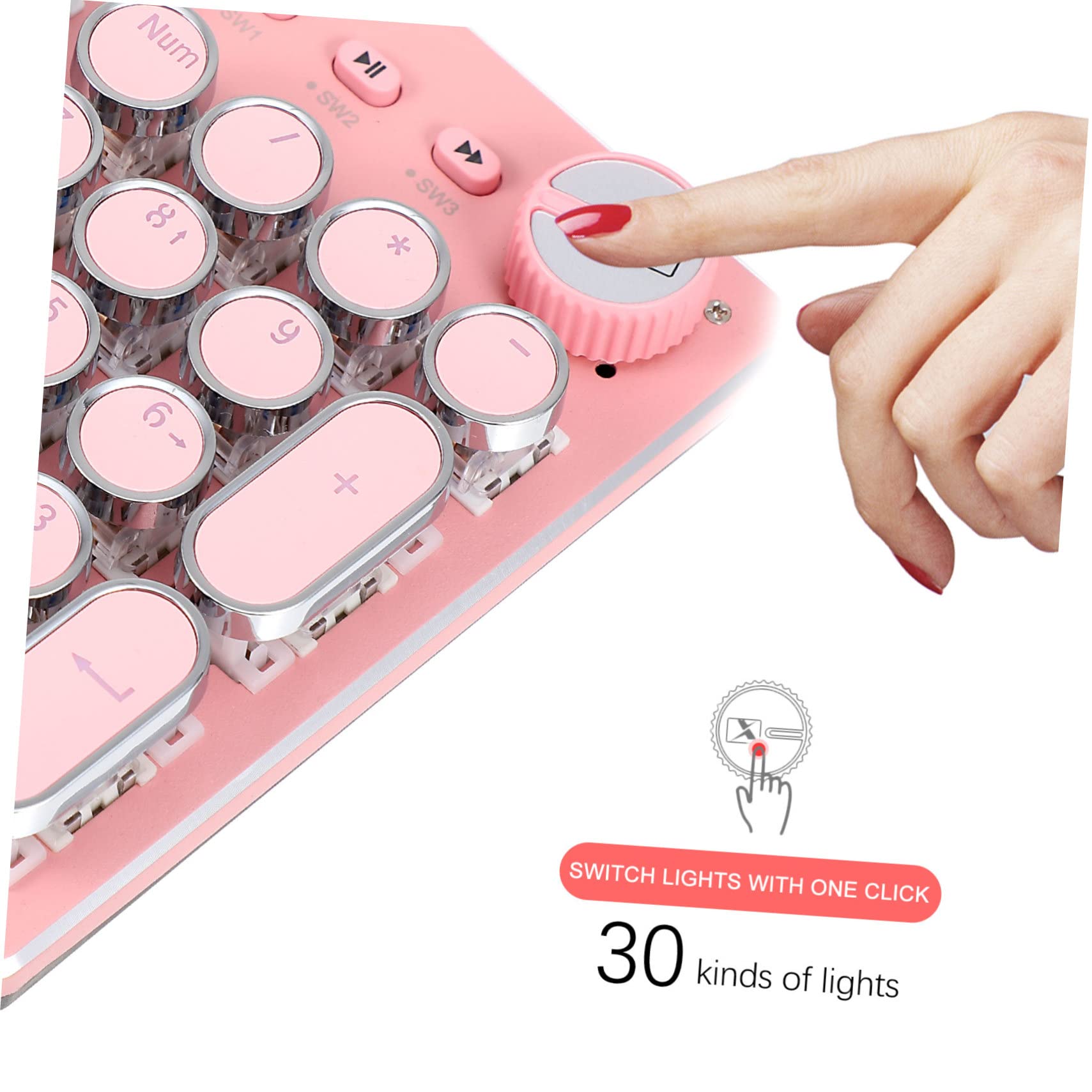 Homoyoyo Lightweight Retro Punk Gaming Keyboard - Mechanical USB Wired Keyboard for PC, Laptop, Mac - Compatible with Windows & macOS | Perfect for Gaming, Office Work & Typing