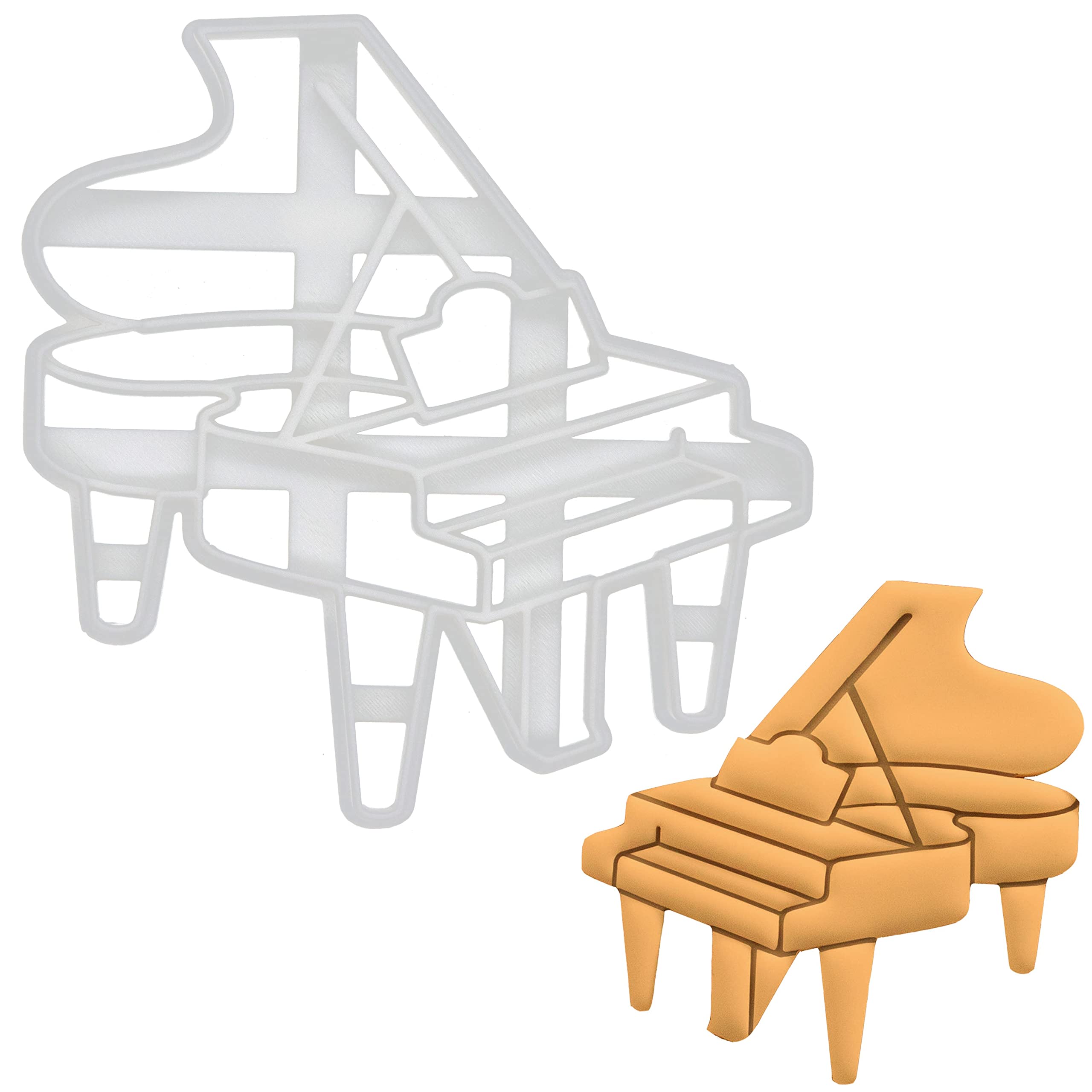 Grand Piano Cookie Cutter - 1 Piece Stainless Steel Baking Tool for Sugar Cookies, Cake Decorating & DIY Pastry | Perfect for Birthday Parties, Wedding Favors & Holiday Baking