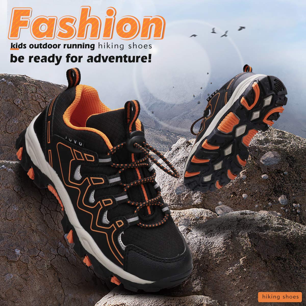 **UOVO Boys Sneakers - Waterproof Running & Hiking Shoes for Kids - Slip-Resistant Athletic Outdoor Shoes for Little & Big Boys (Ideal for School, Sports & Play)**