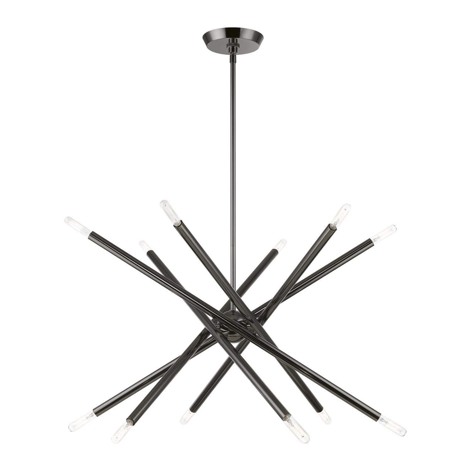Livex Lighting 46776-46 Soho Black Chrome Chandelier - Elegant Ceiling Light Fixture for Dining Room, Living Room & Bedroom