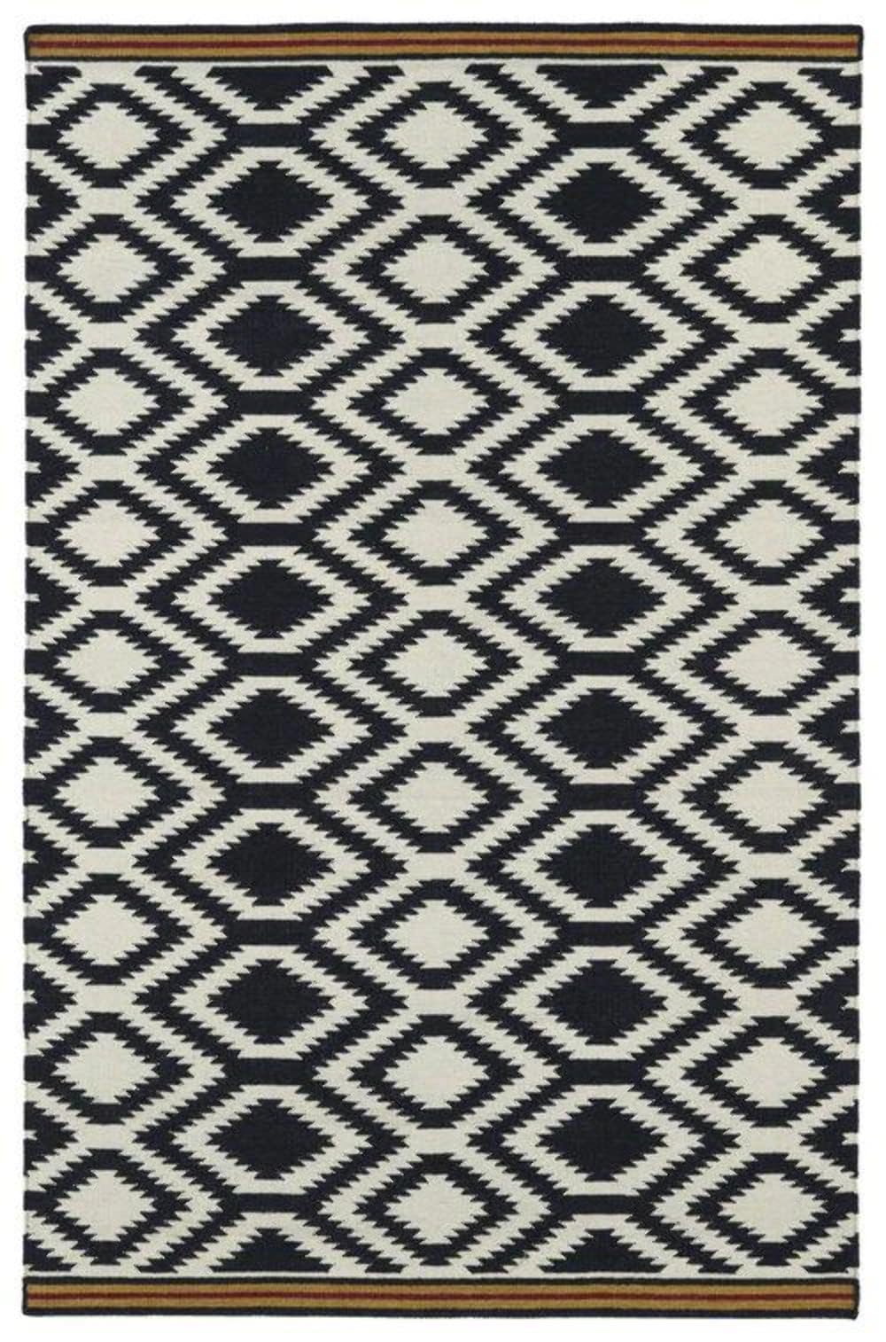 Kaleen Rugs Nomad Collection NOM04-02 Black Flat-Weave 2'6
