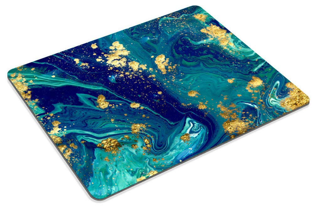Custom Blue Marbled Mouse Pad - Non-Slip Rubber Gaming Mouse Mat for PC & Laptop - Perfect for Office Work, Gaming & Graphic Design