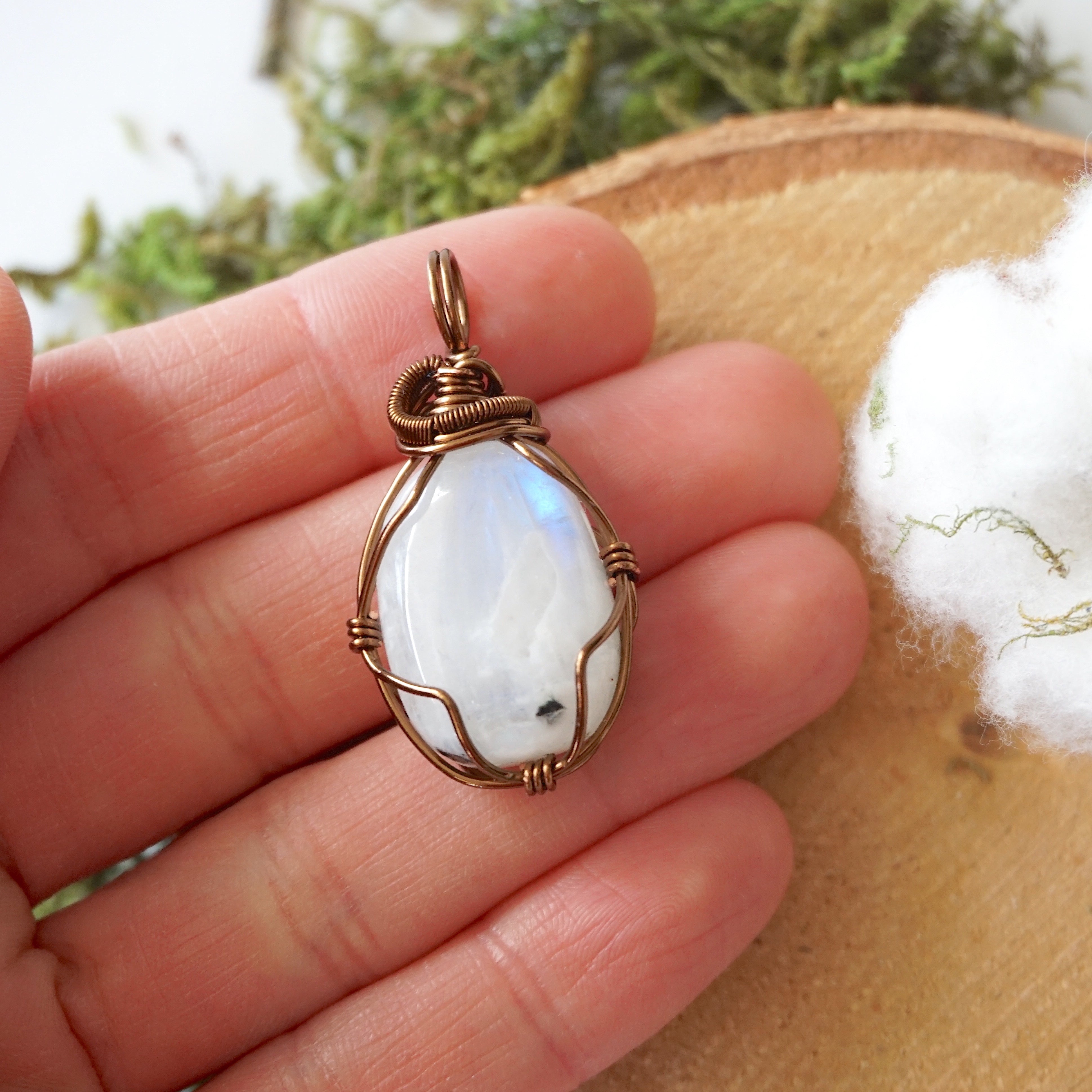 Rainbow Moonstone Necklace in Antique Bronze - Elegant Boho Jewelry for Women, Perfect for Weddings, Parties & Everyday Wear