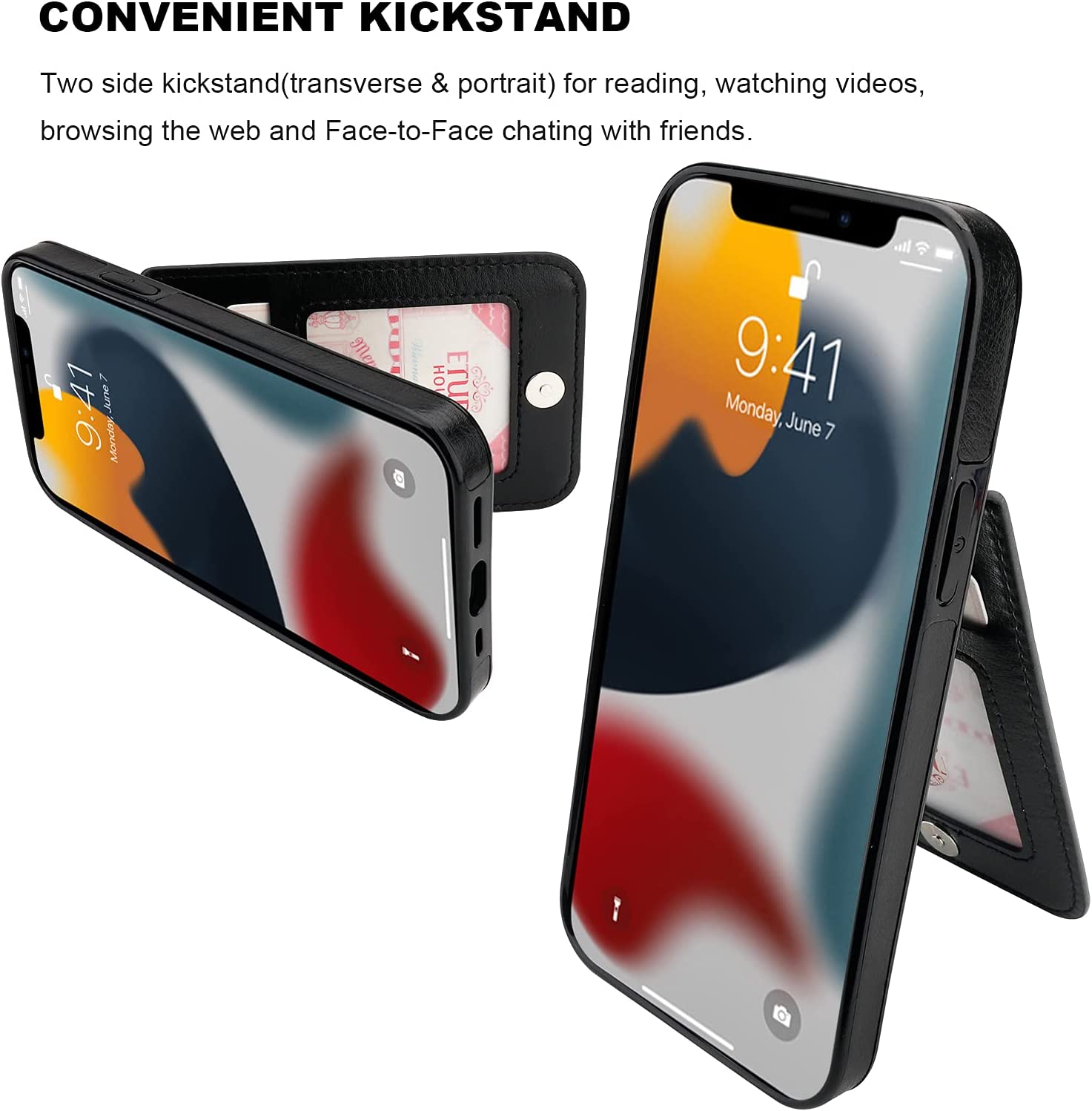 Premium Magnetic Leather Wallet Case for iPhone 13 Pro (6.1
