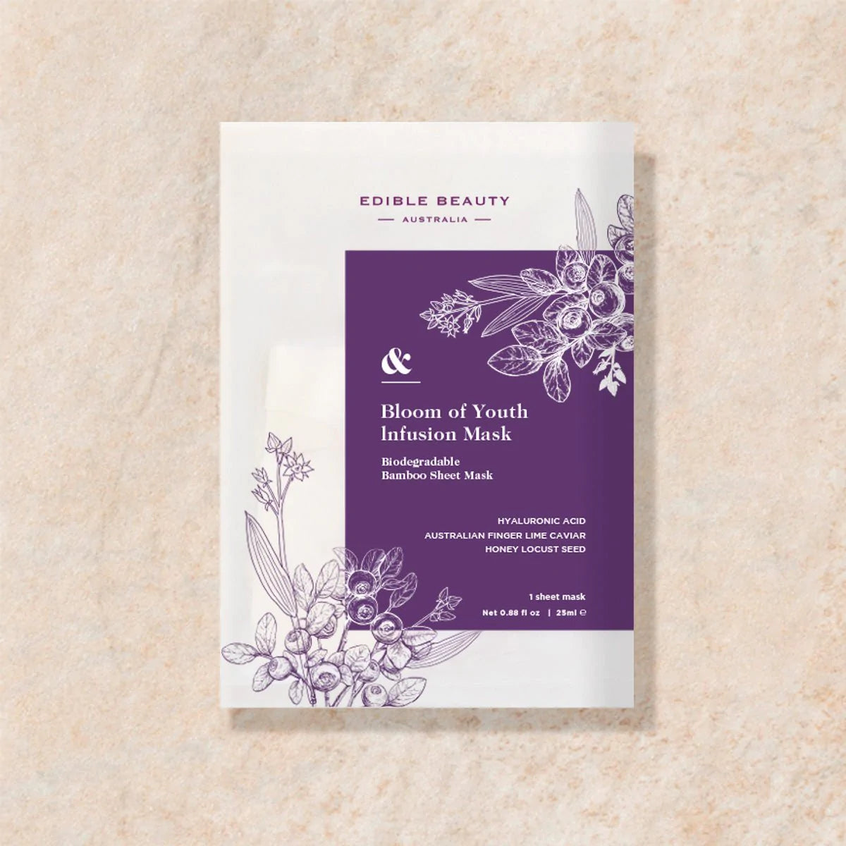 Edible Beauty Bloom Of Youth Infusion Mask 5-Pack - Hydrating & Anti-Aging Face Mask for Glowing Skin | Perfect for Spa Nights & Self-Care Routines