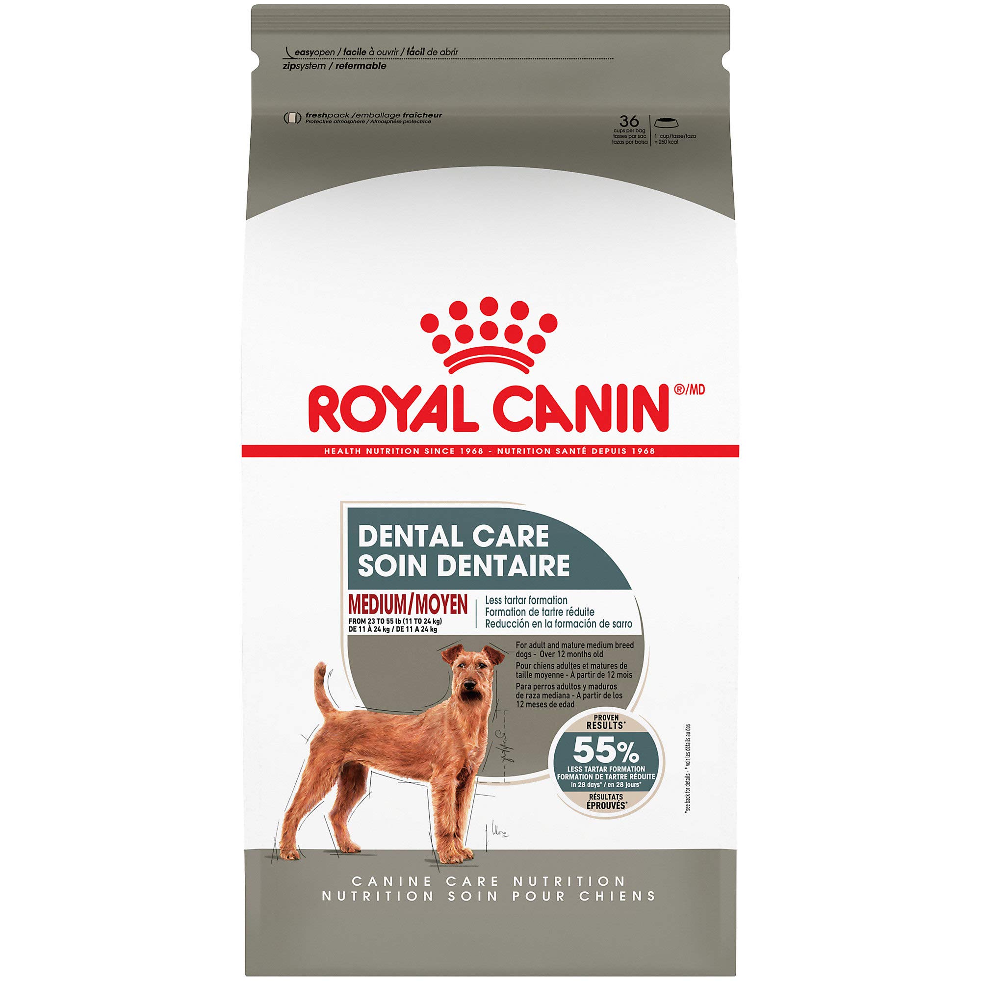 Royal Canin Medium Dog Dental Care Dry Dog Food - 28 lb Bag for Tartar Control & Fresh Breath | Ideal for Adult Dogs at Home or Travel