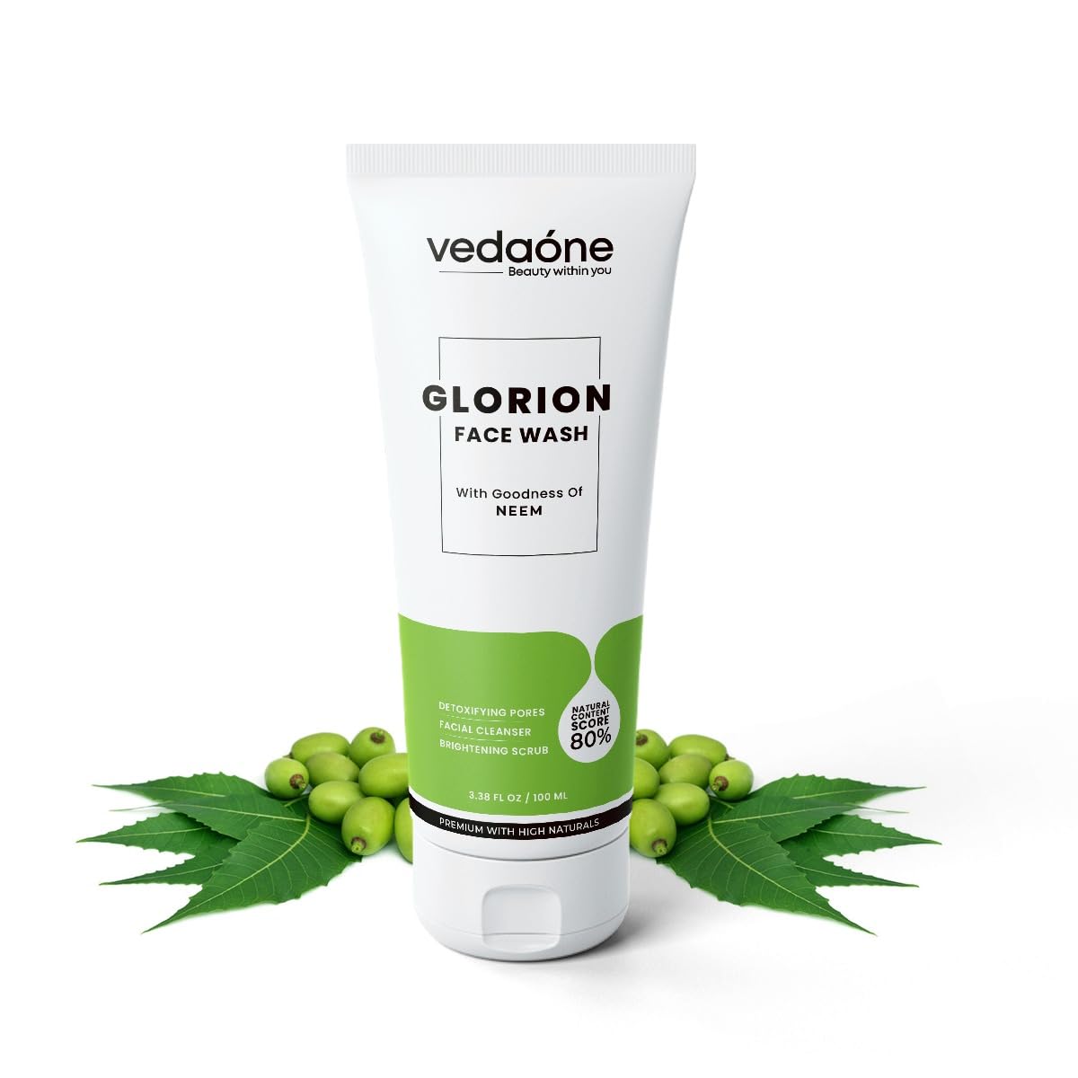 Vedaone Glorion Deep Cleansing Anti-Pollution Face Wash with Neem - 100ml Gentle Facial Cleanser for All Skin Types | Daily Detox & Acne Prevention for Oily, Dry & Sensitive Skin