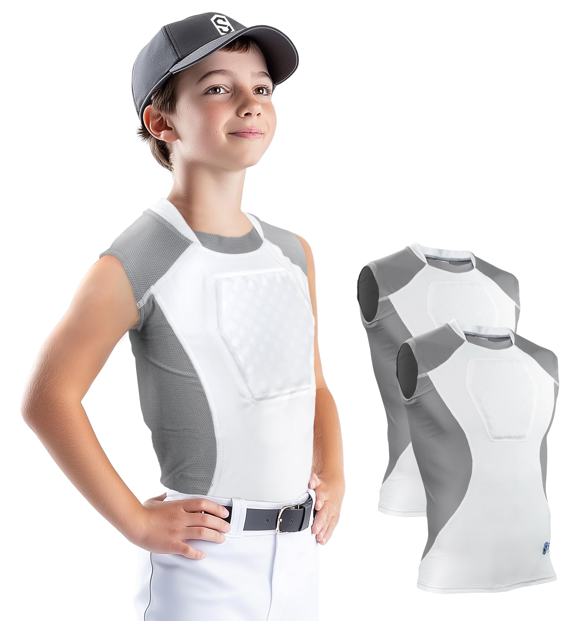 Diamond Shield Youth Baseball Sternum Guard Shirt - Protective Chest Gear for Kids Baseball | Perfect for Practice, Games & Training