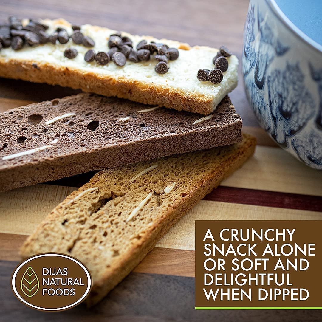 DIJAS Natural Fat Free Biscotti Cookies - Individually Wrapped, Preservative Free, Low Calorie Snack (12oz, Almond Anise) | Perfect for Office Snacks, Gift Baskets & Healthy Desserts