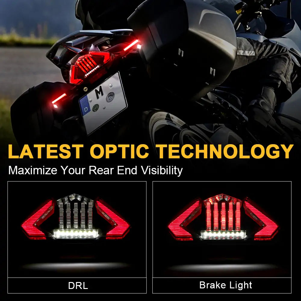 BMW Motorcycle LED Tail Light Kit - Integrated DRL Brake Light with Turn Signals | High Visibility Safety Lighting for Night Riding & Custom Bike Builds