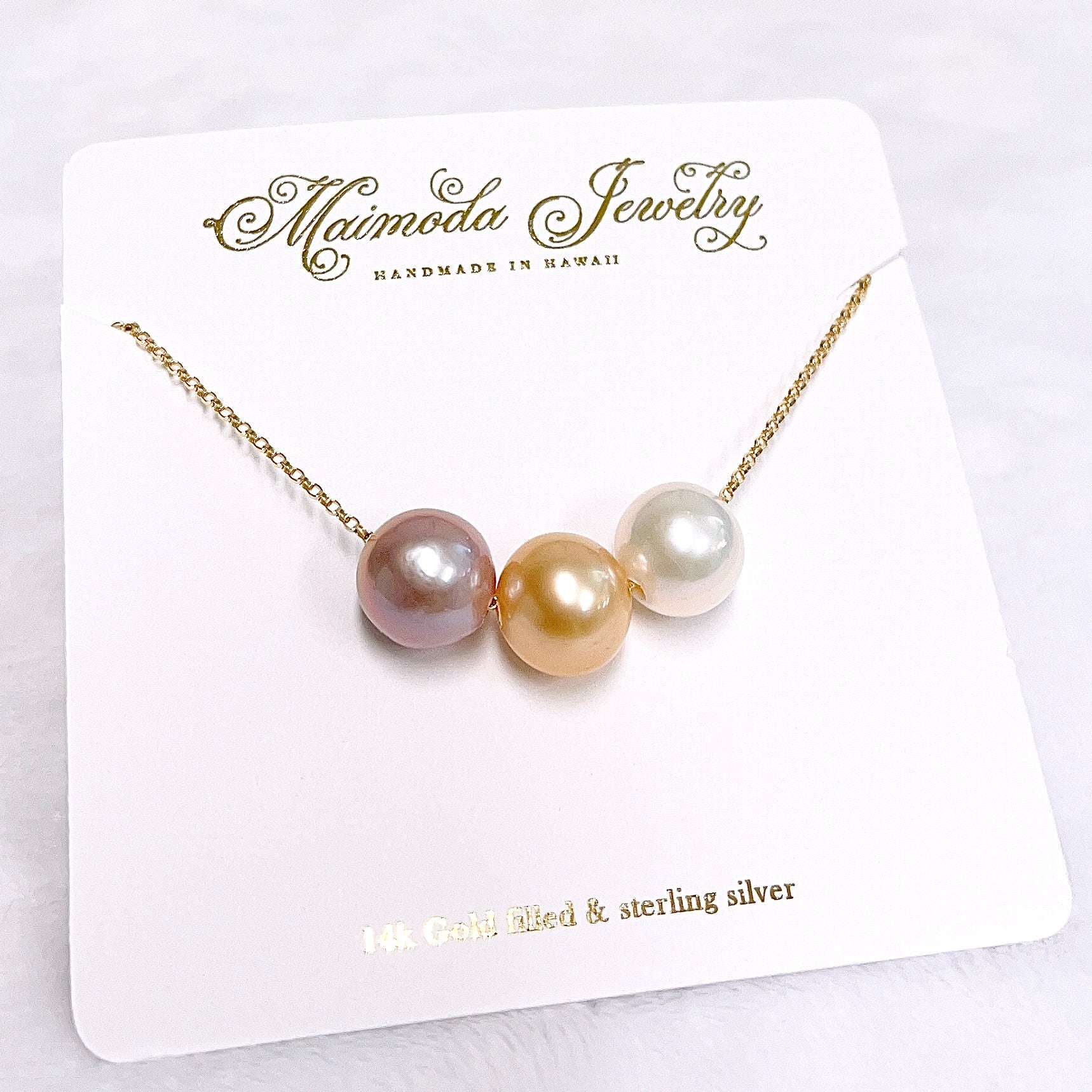KRISTI Gold South Sea & Edison Pearls Necklace (N404) - Elegant Pearl Jewelry for Women, Perfect for Weddings, Parties & Special Occasions