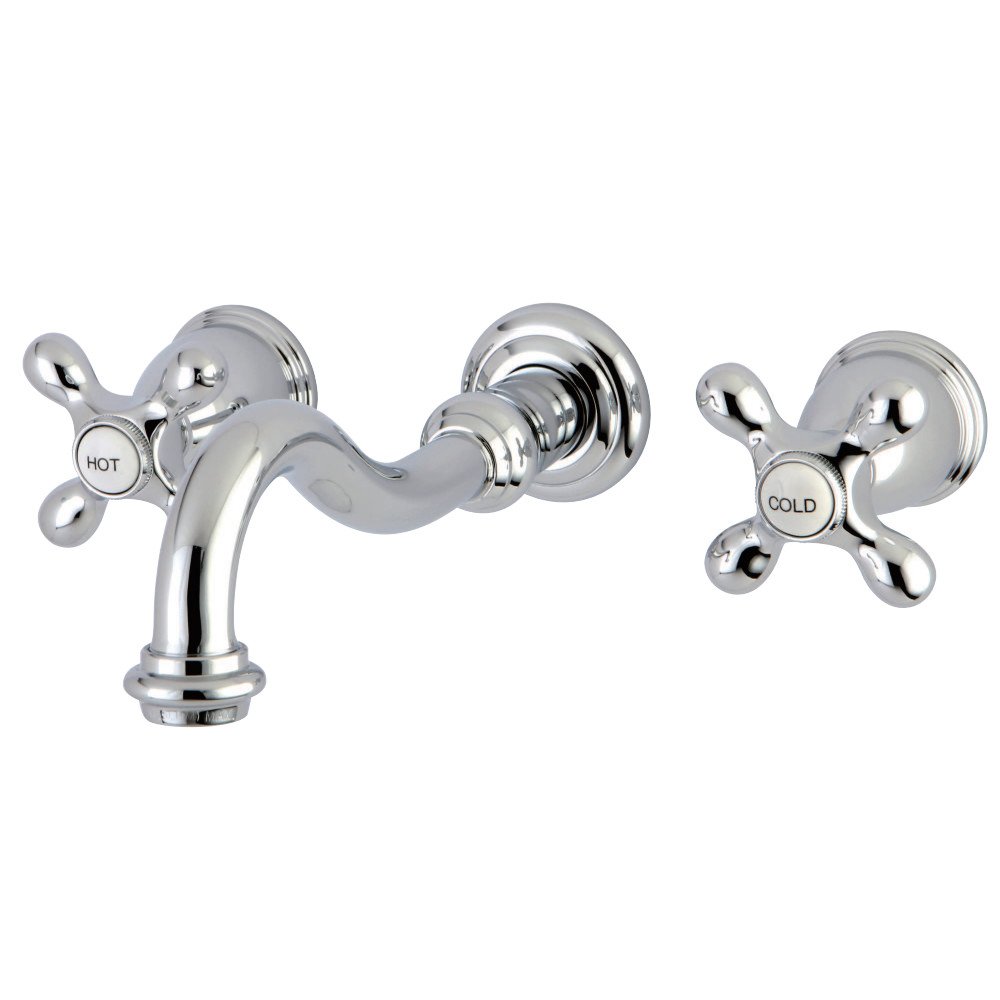Elements of Design ES3121AX Chrome Wall Mount Sink Faucet with Cross Handle | 8-5/16