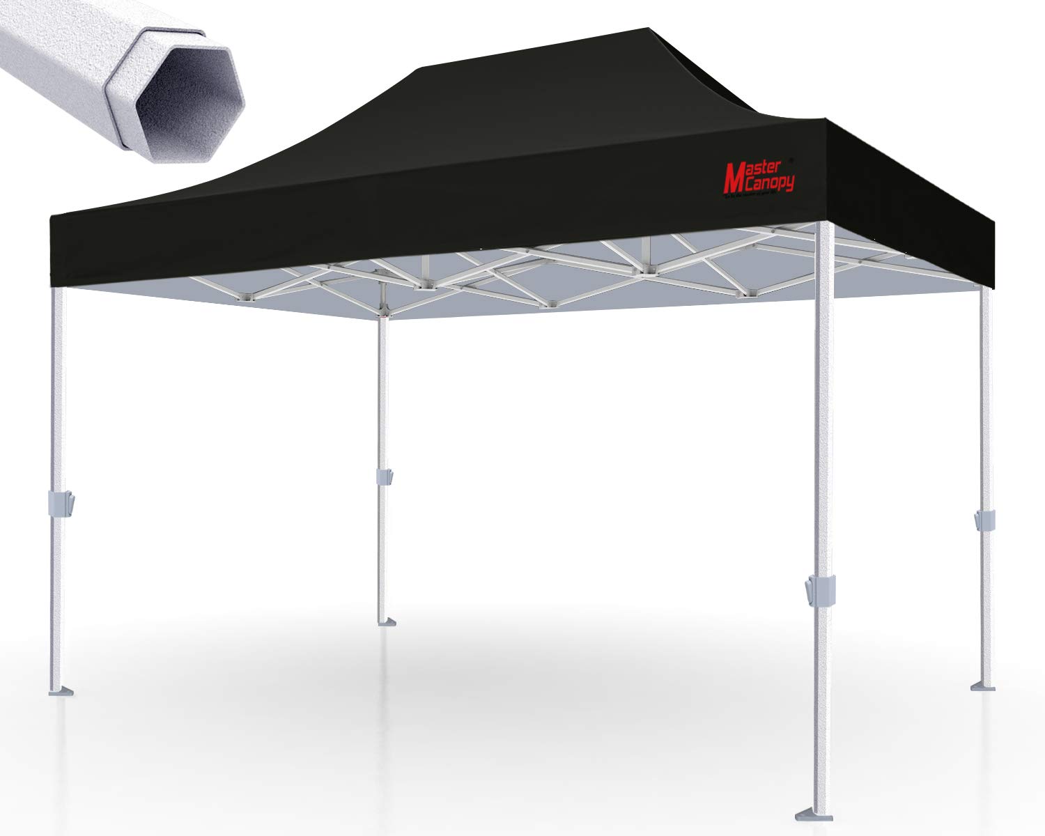 MASTERCANOPY Premium Heavy Duty 10x15 Commercial Pop Up Canopy Tent - Waterproof Instant Shelter for Outdoor Events, Farmers Markets & Backyard Parties (Black)