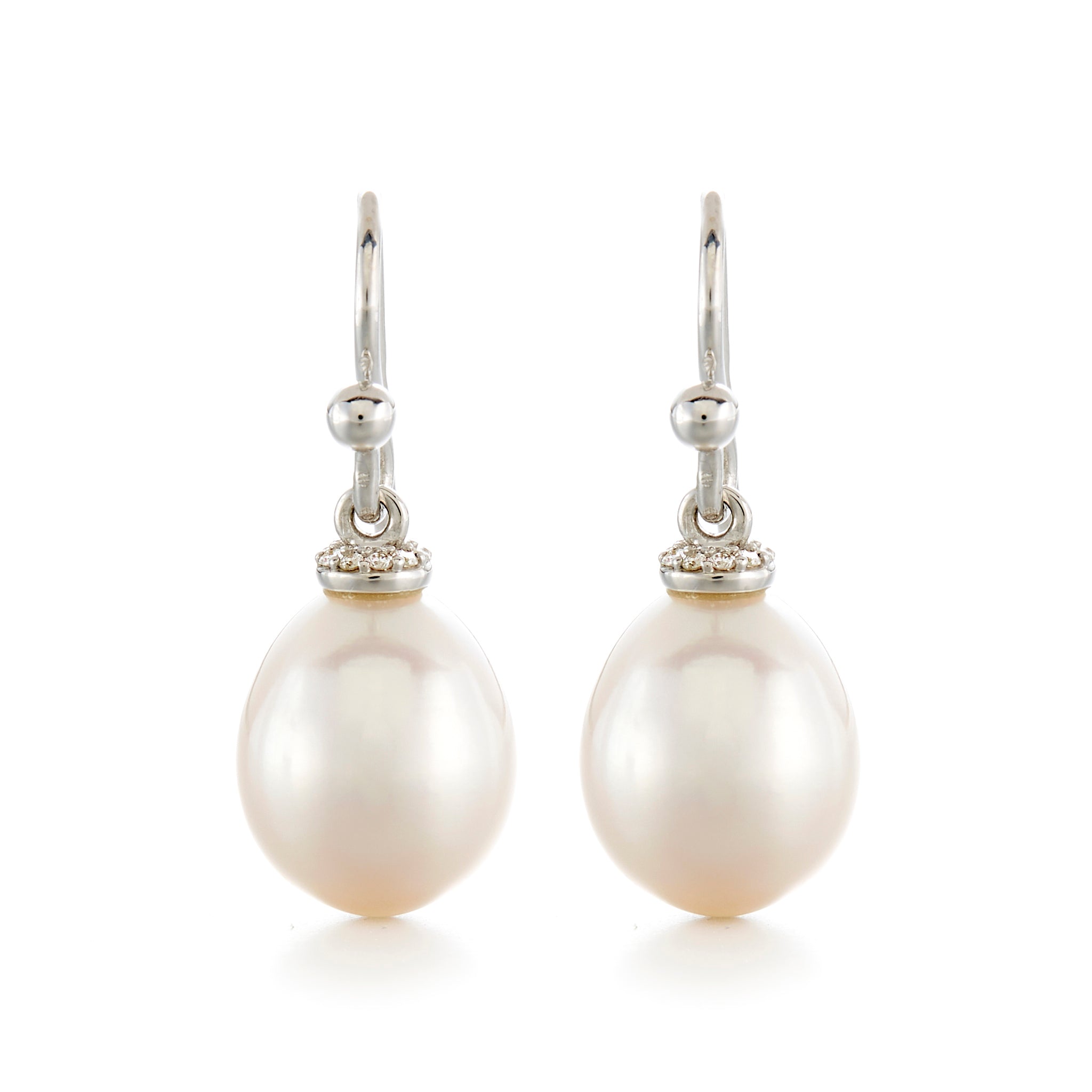 Exquisite Pearl & Diamond Sterling Silver Drop Earrings for Women | Elegant Dangle Jewelry for Weddings, Parties & Special Occasions